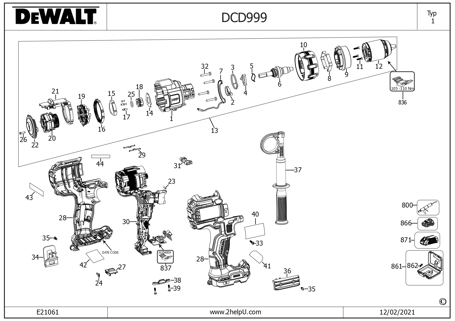 DEWALT CORDLESS HAMMER (Type 1)