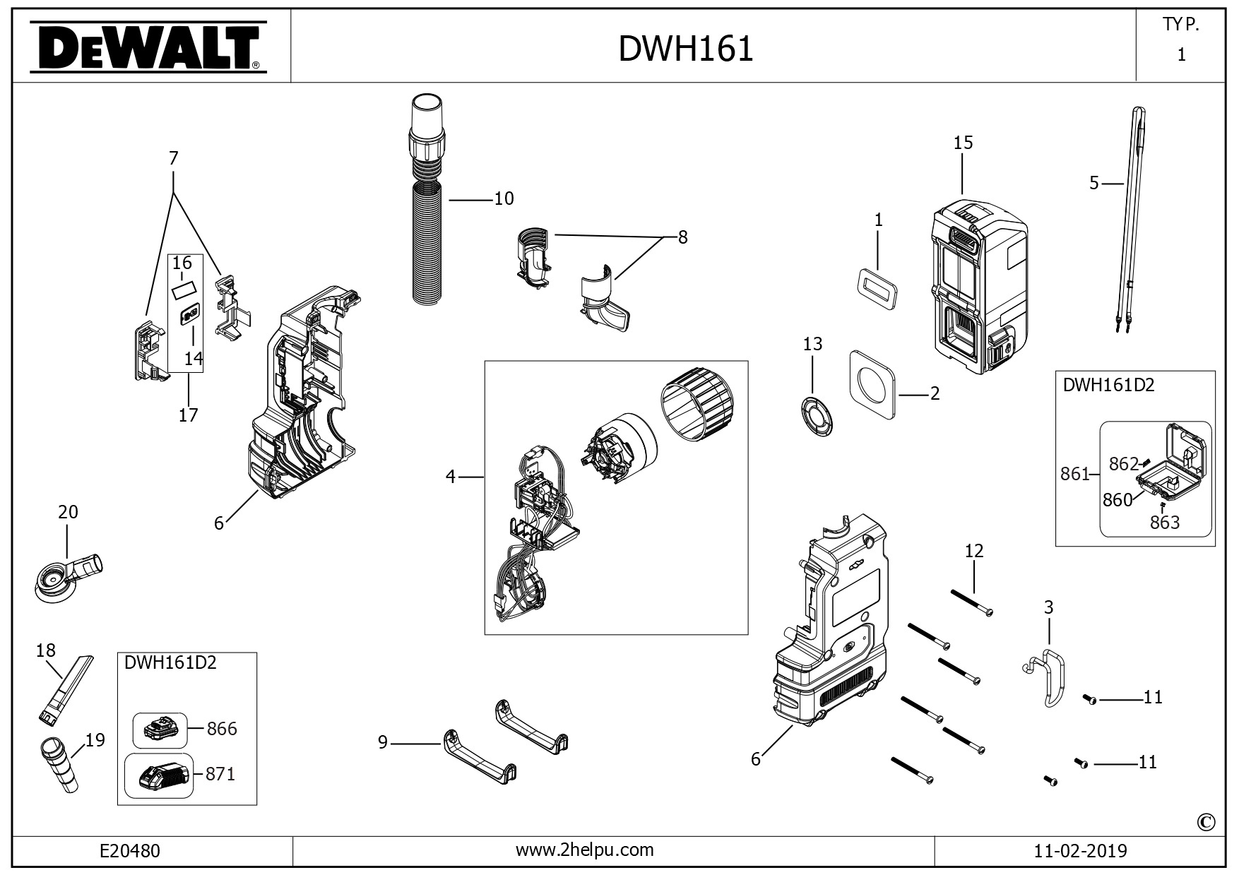 DEWALT DUST EXTRACTOR (Type 1)