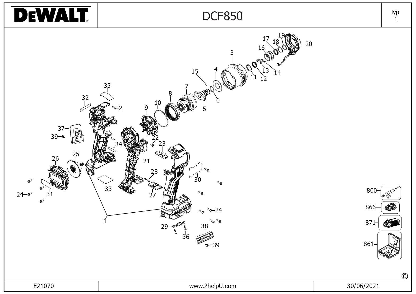 DEWALT IMPACT DRIVER (Type 1)