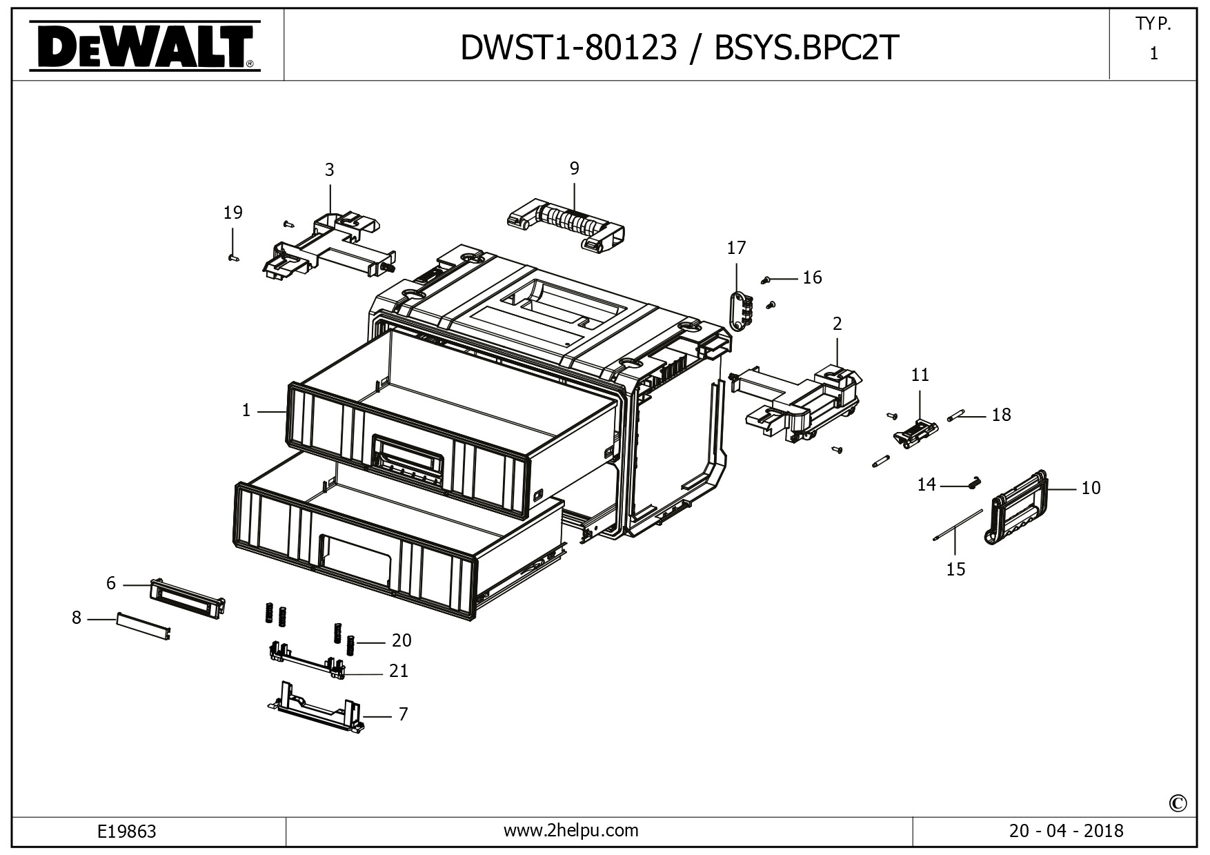 DEWALT DRAWER CABINET (Type 1)