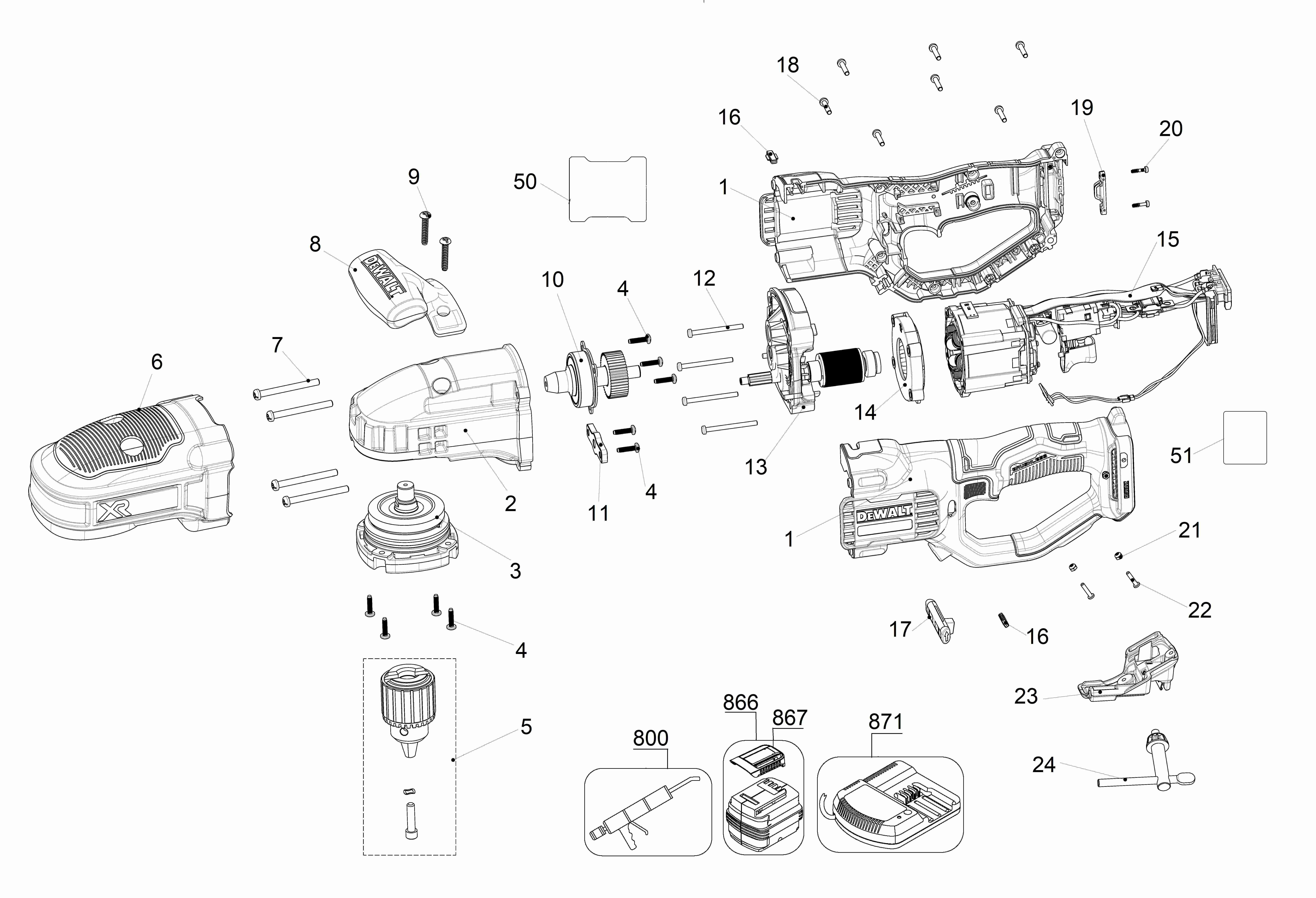 DEWALT RIGHT ANGLE DRILL (Type 1)