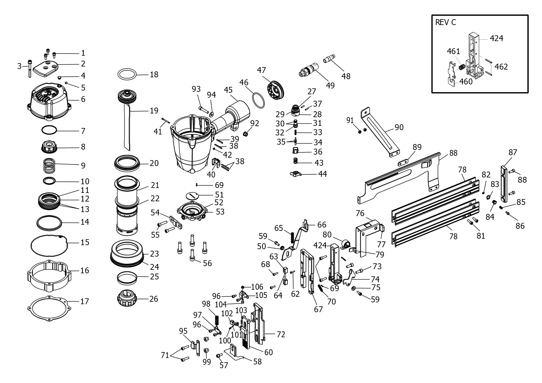 BOSTITCH PNEUMATIC STAPLER (Type REV C)
