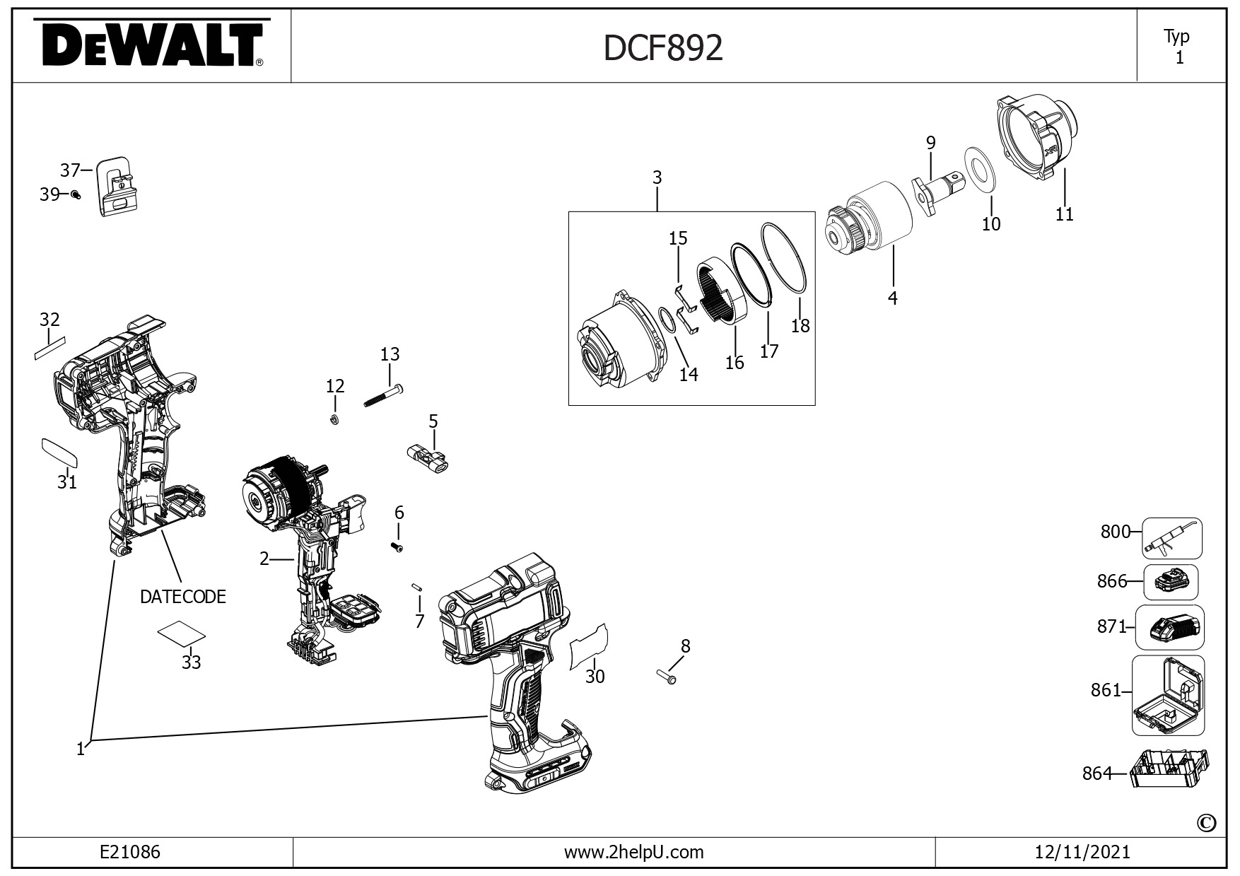 DEWALT IMPACT WRENCH (Type 1)