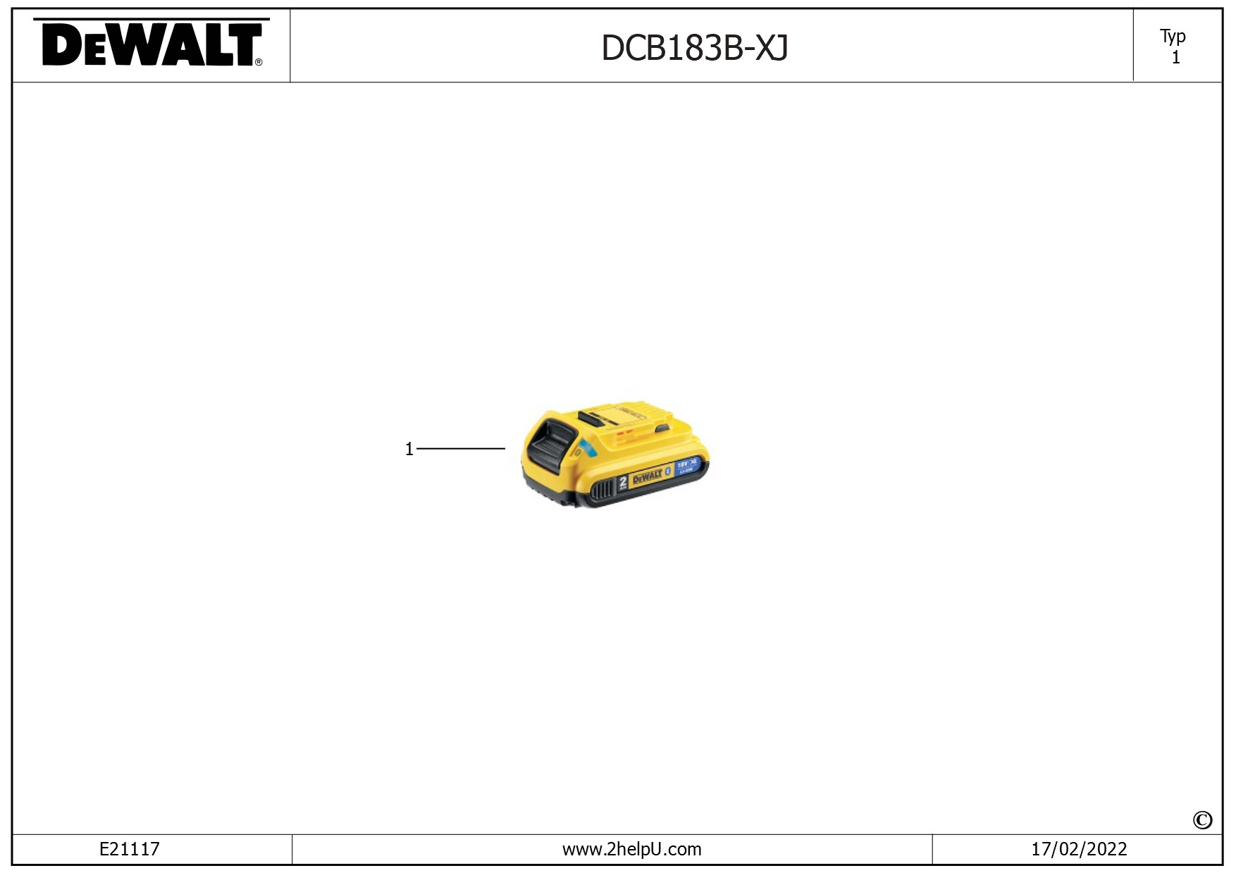 DEWALT BATTERY (Type 1)