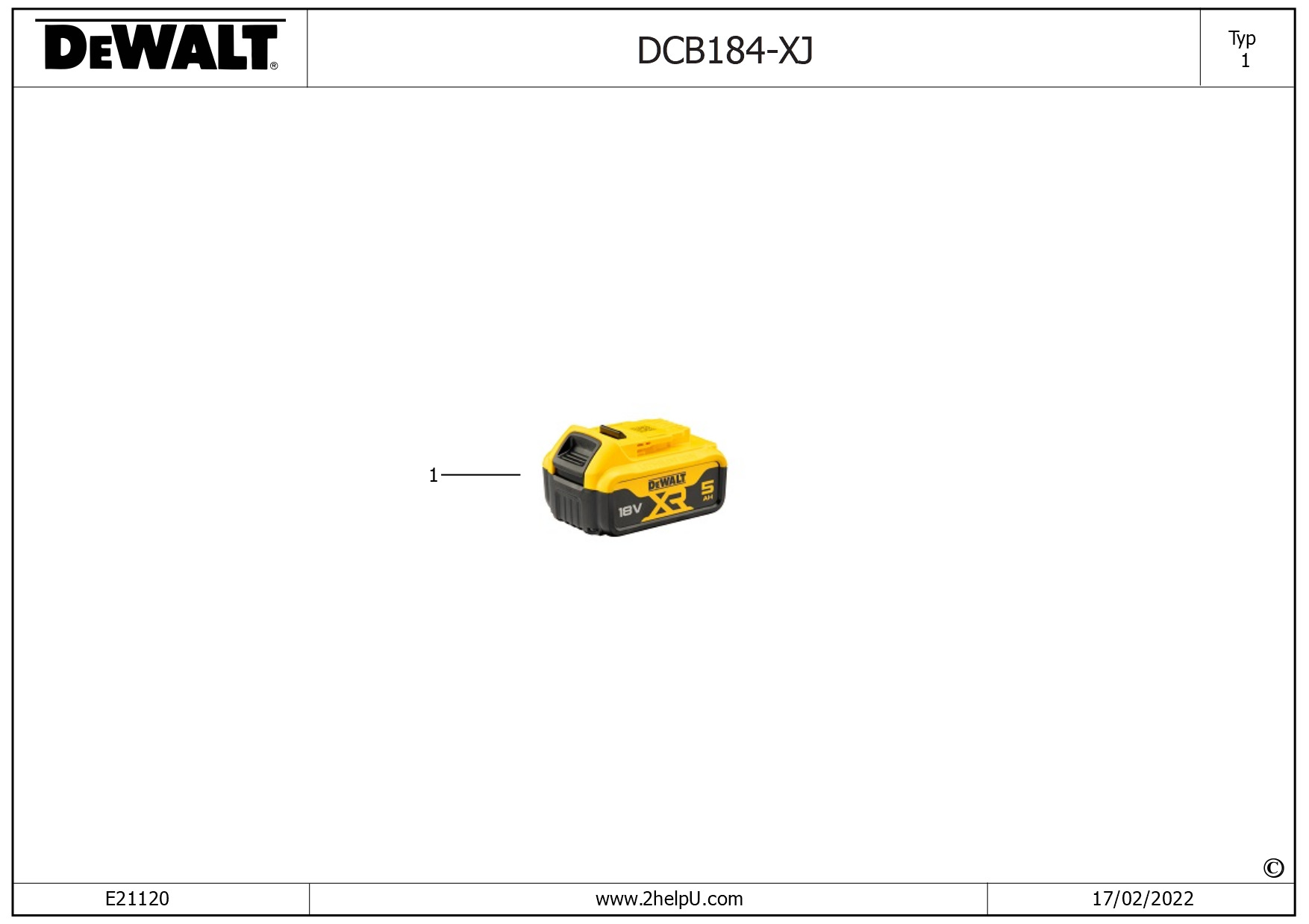 DEWALT BATTERY (Type 1)