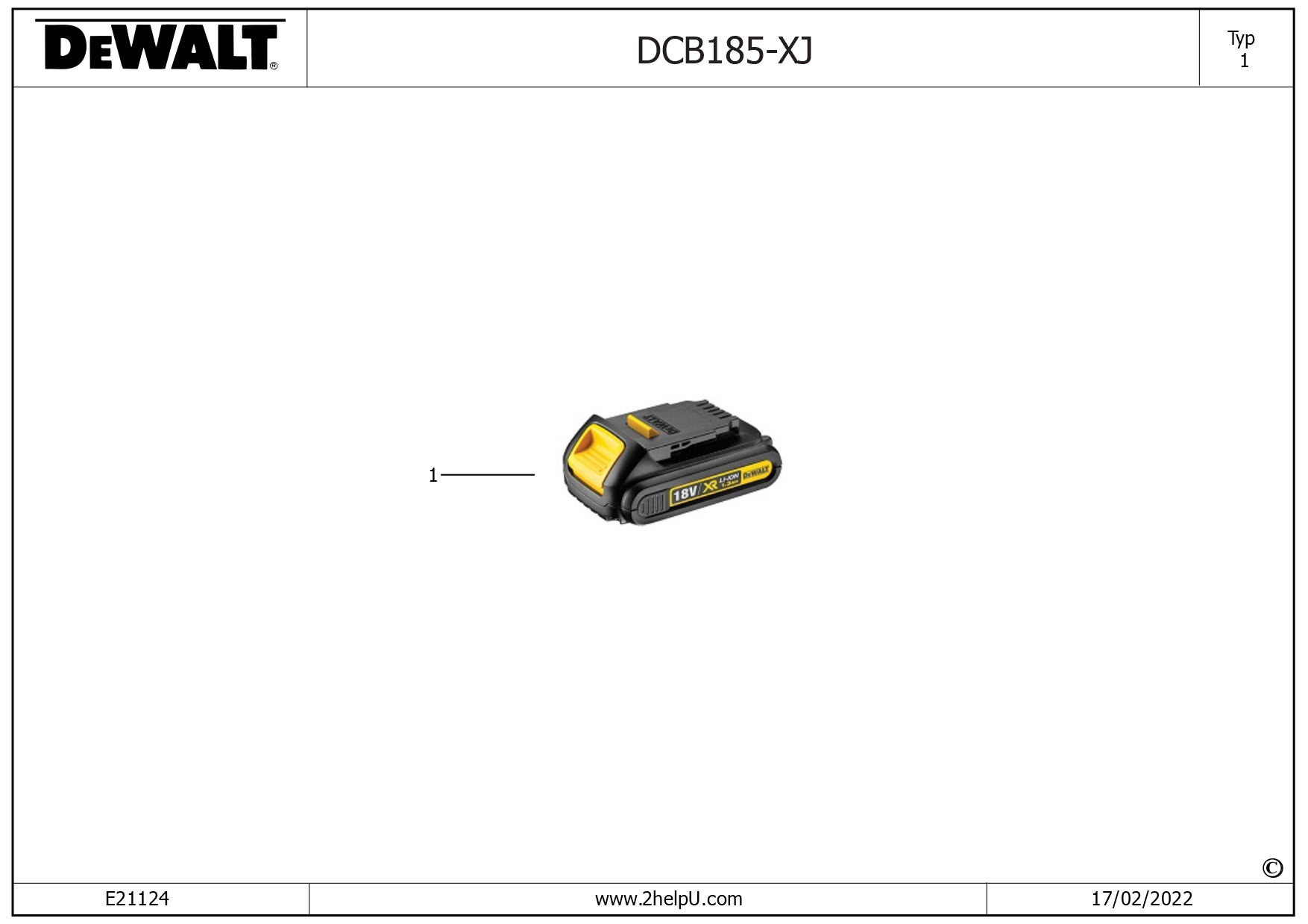 DEWALT BATTERY (Type 1)