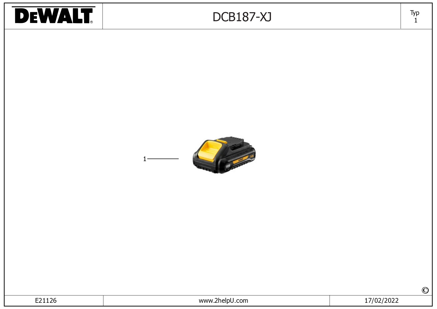 DEWALT BATTERY (Type 1)