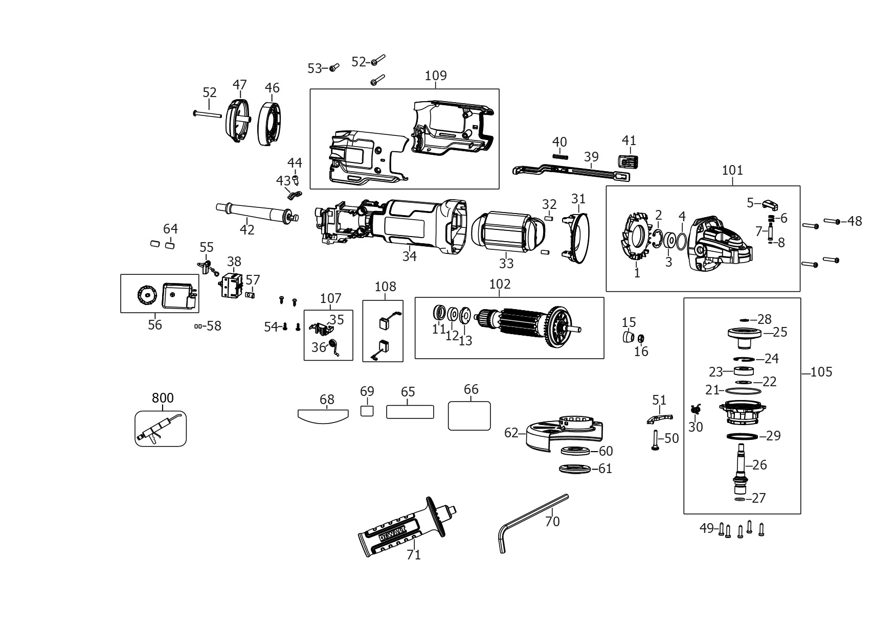 DEWALT SMALL ANGLE GRINDER (Type 1)