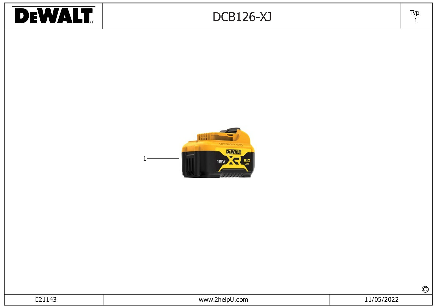 DEWALT BATTERY (Type 1)