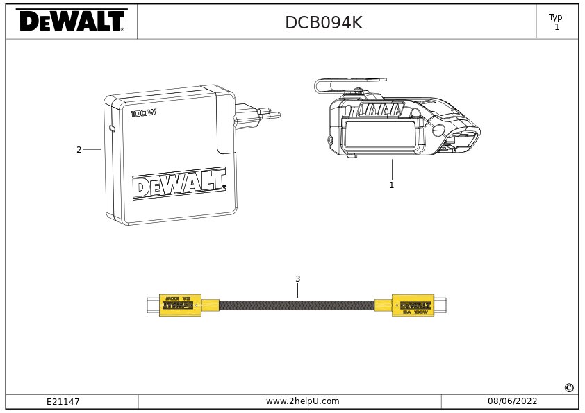 DEWALT ÎNCĂRCĂTOR (Type 1)