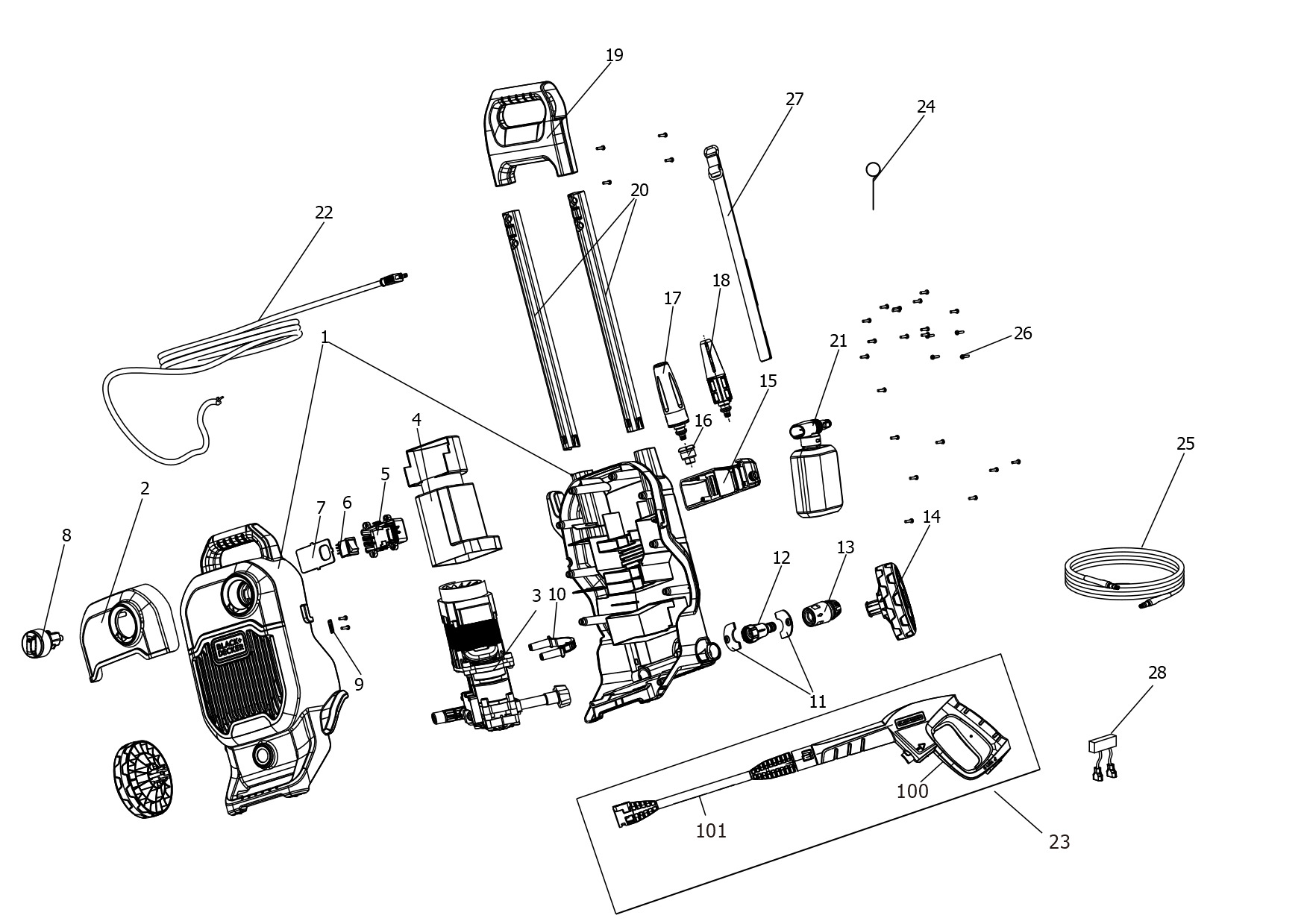 BLACK+DECKER PRESSURE WASHER (Type 1)