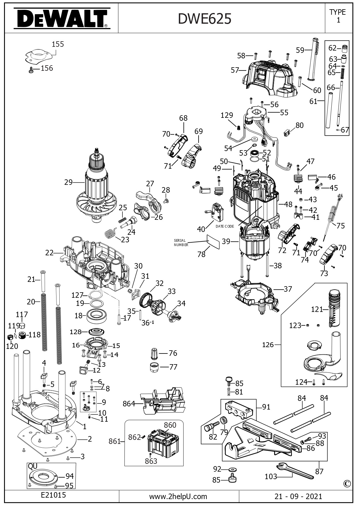 DEWALT PLUNGE ROUTER (Type 1)