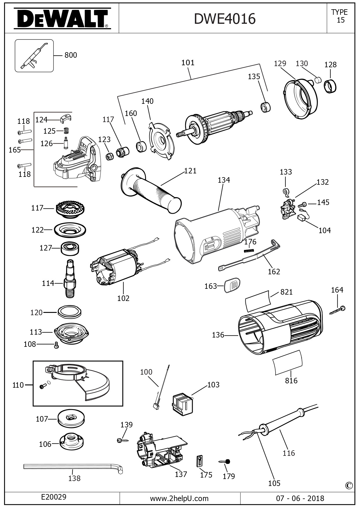 DEWALT SMALL ANGLE GRINDER (Type 15)