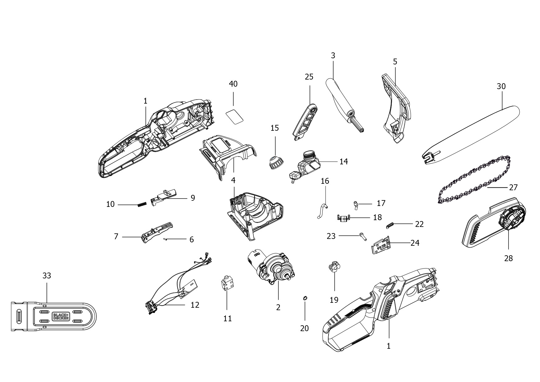 BLACK+DECKER CHAINSAW (Type 2)