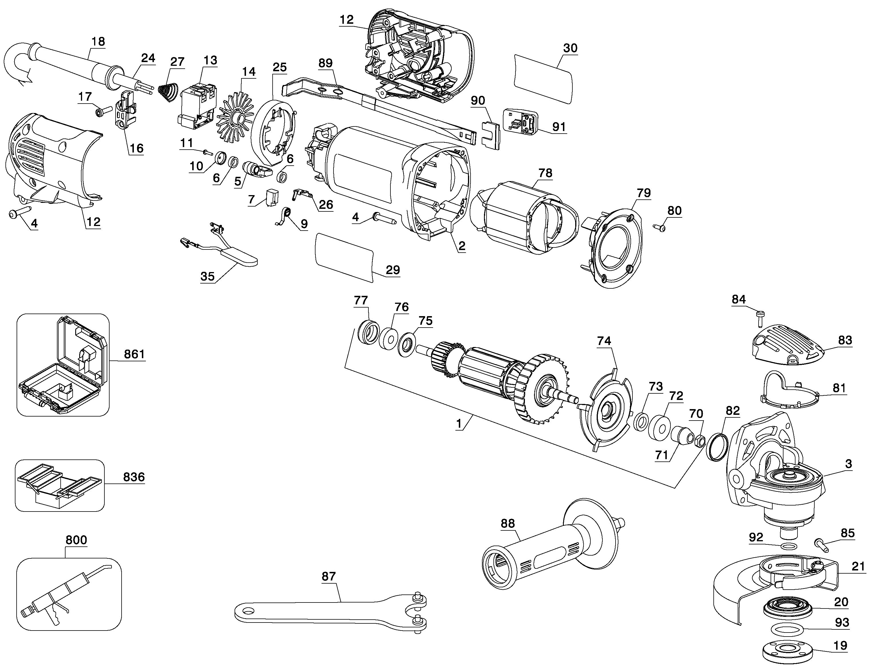 DEWALT 115MM SMALL ANGLE GRINDER Type 2