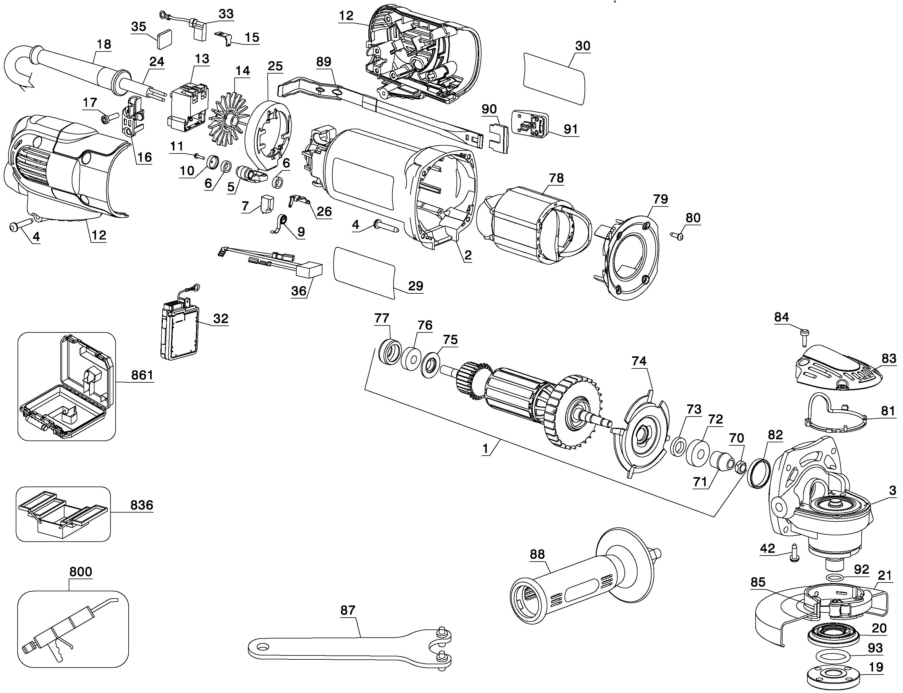 DEWALT 125MM SMALL ANGLE GRINDER Type 3