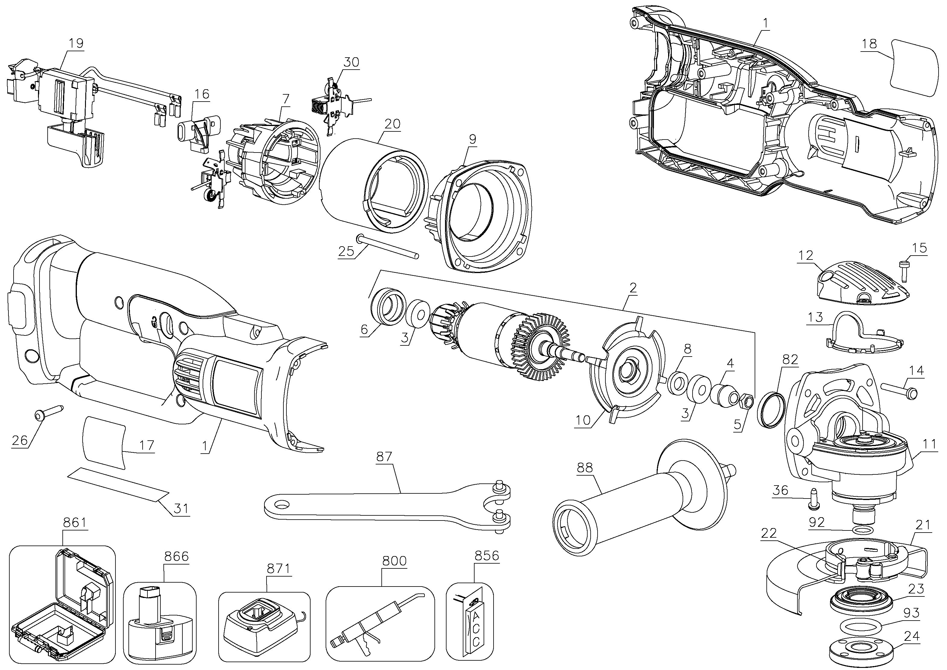 DEWALT SMALL ANGLE GRINDER Type 2