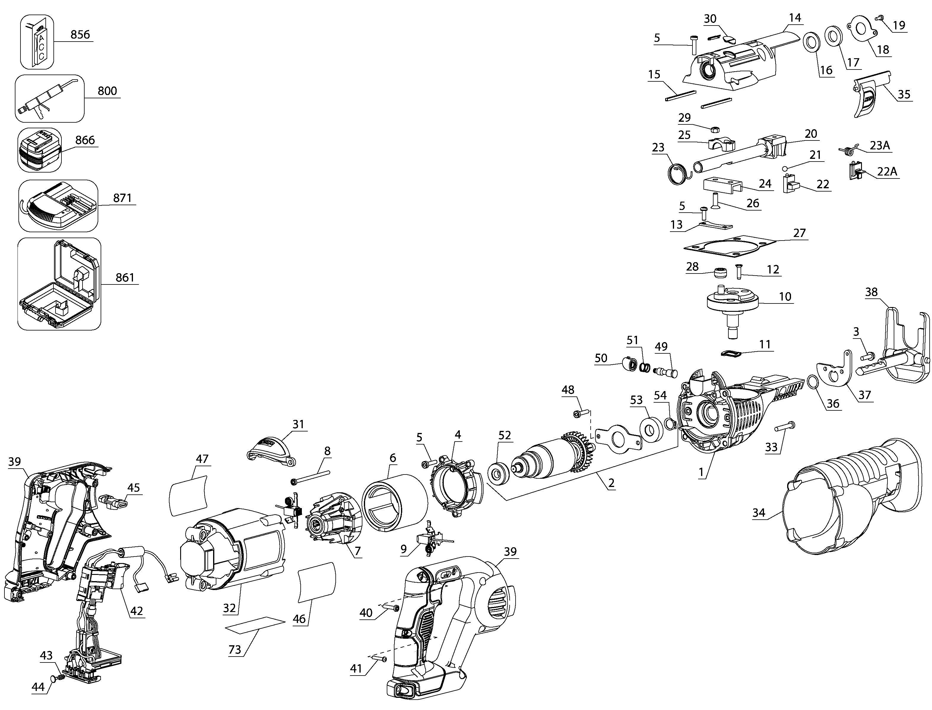 DEWALT CORDLESS RECIPROCATING SAW Type 1