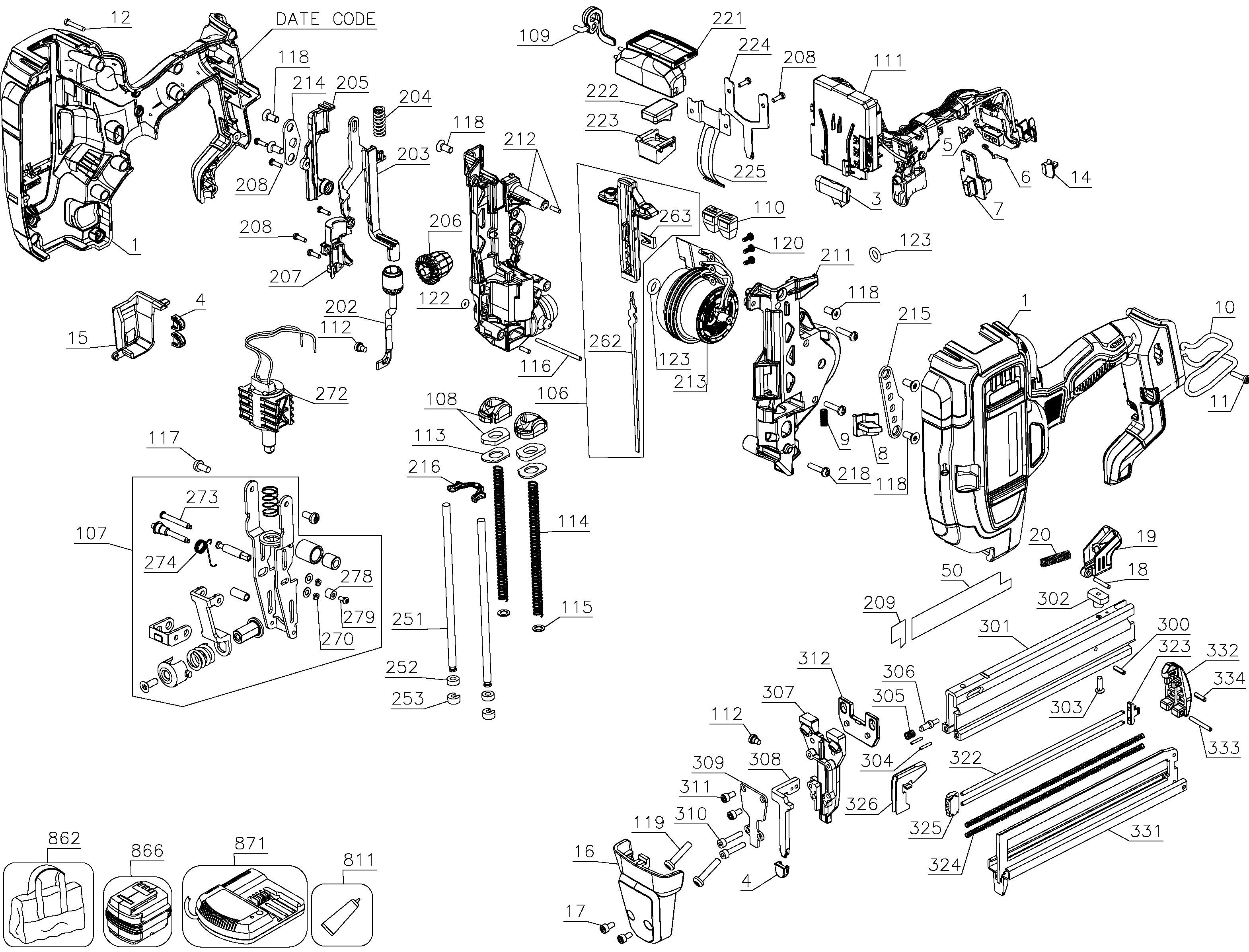 DEWALT 18V 18GA NARROW CROWN STA Type 1