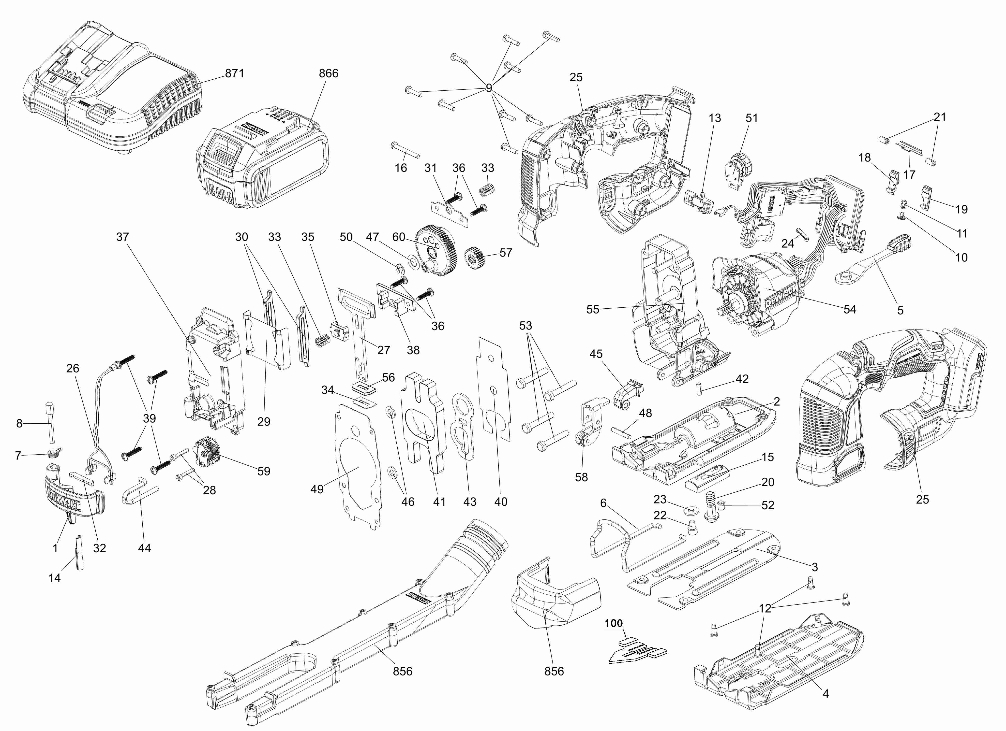 DEWALT XR 18V BL JIGSAW TH BARE Type 1
