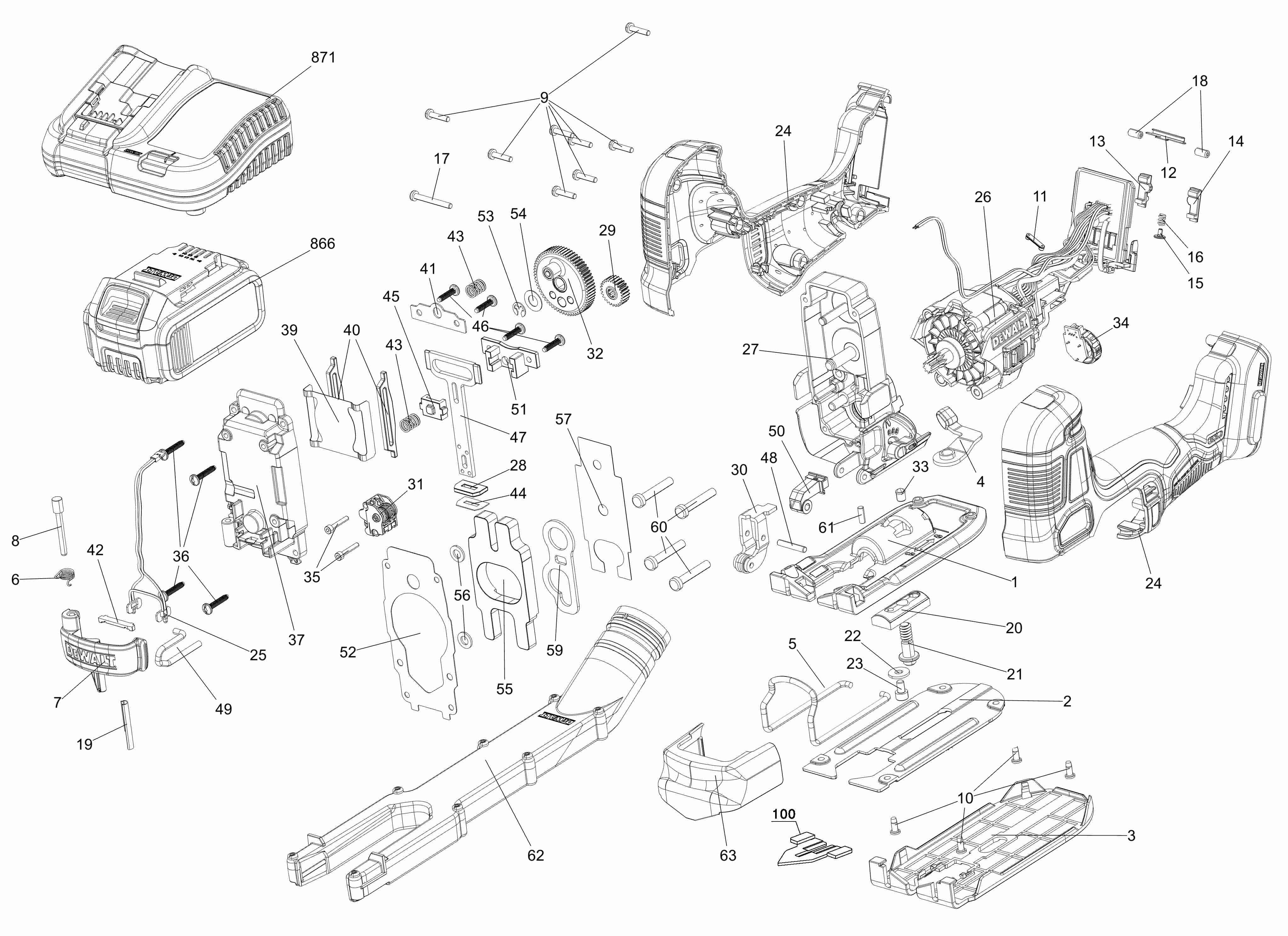 DEWALT XR 18V BL JIGSAW BG BARE Type 1