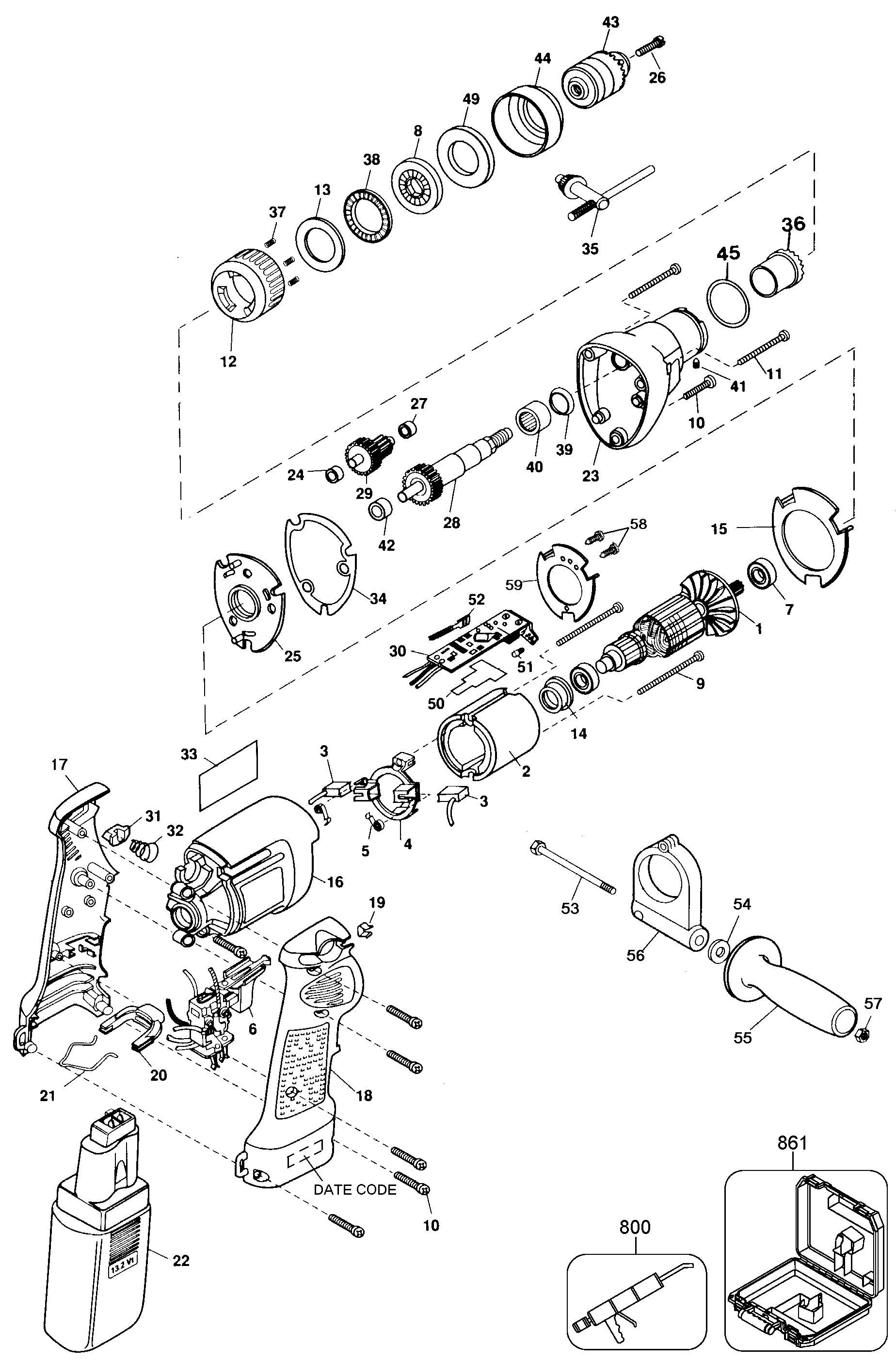 BLACK+DECKER HAMMERGUN,CDLS. (ITALY) Type 100