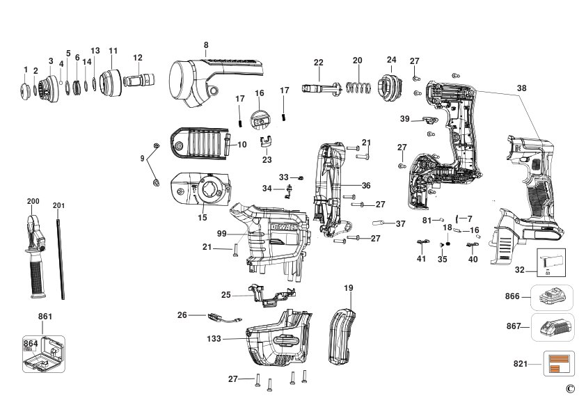 DEWALT MASINA DE GAURIT CU PERCUTIE (Type 1)