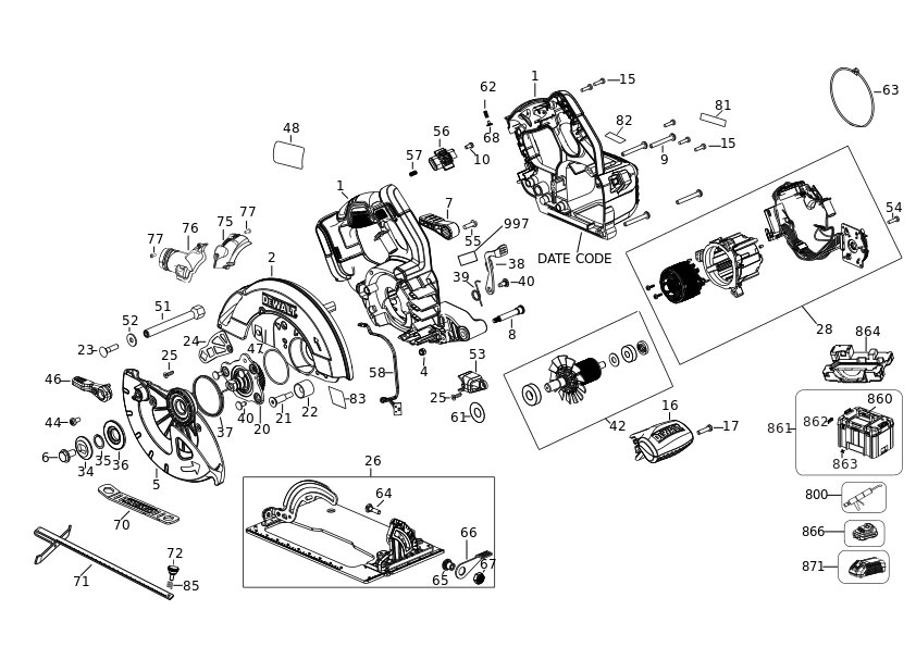 DEWALT FIERASTRAU CIRCULAR CU ACUMULATOR (Type 2)