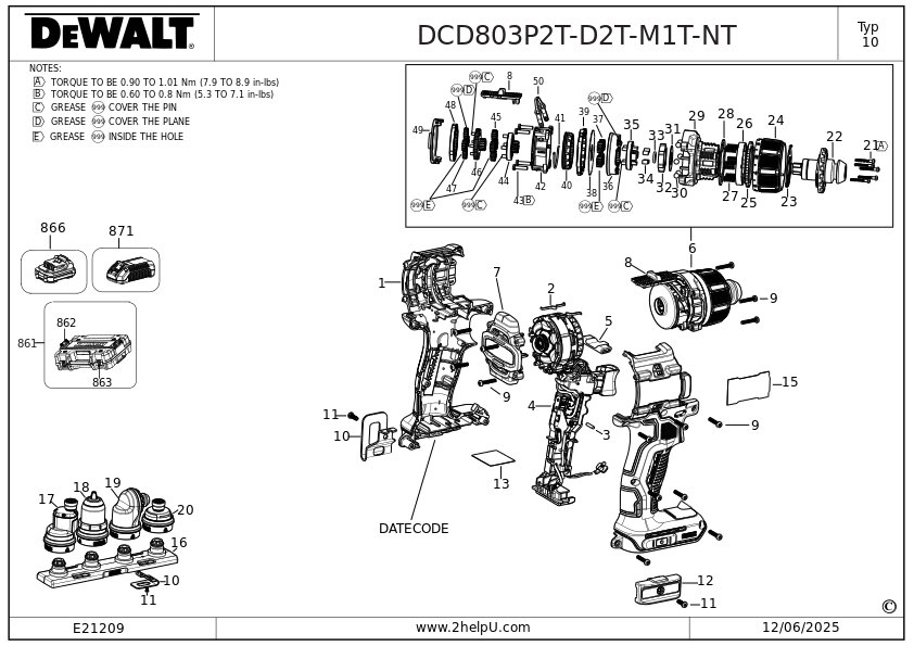 DEWALT MASINA DE GAURIT CU ACUMULATOR (Type 10)