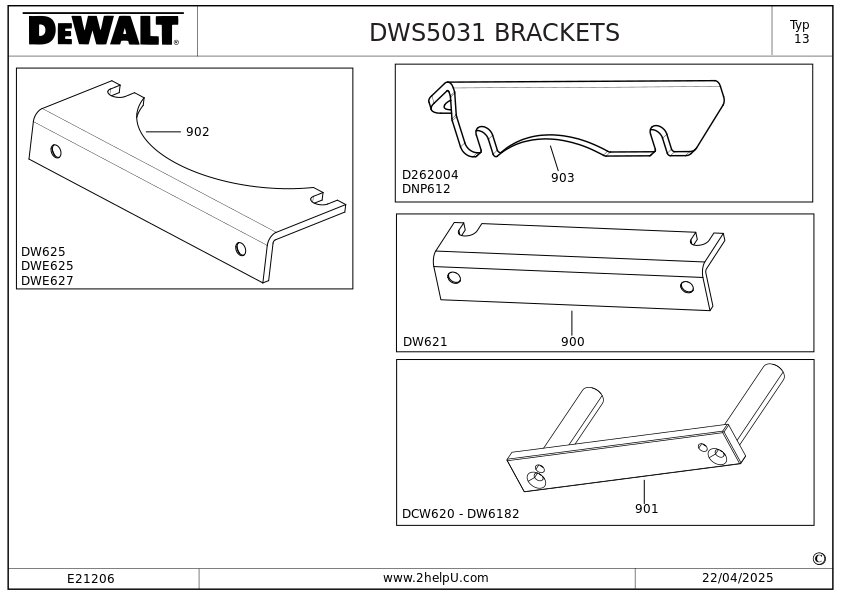 DEWALT ATASAMENT PENTRU PRELUCRAREA LEMNULUI (Type 13)
