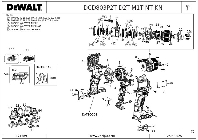 DEWALT MASINA DE GAURIT CU ACUMULATOR (Type 10)
