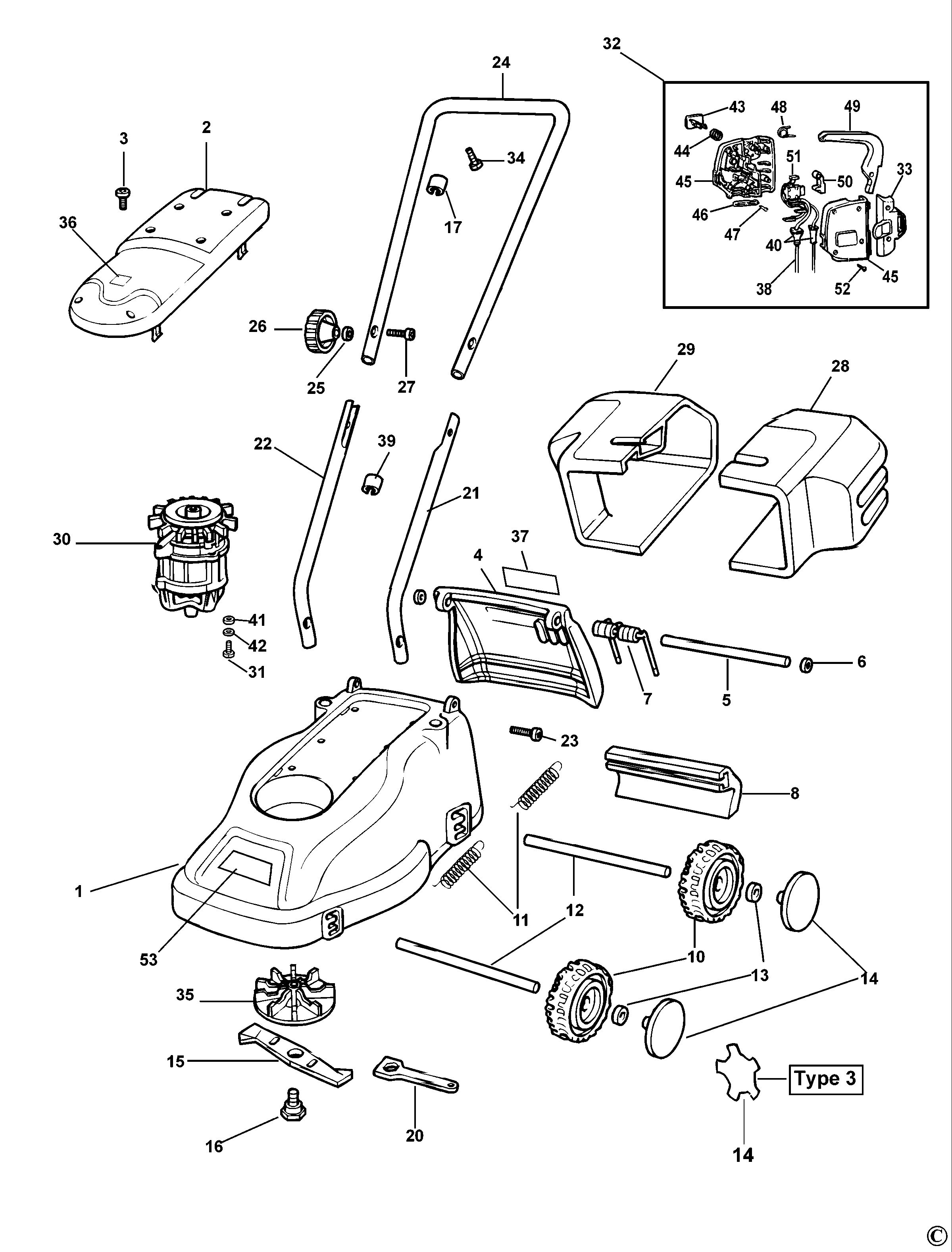 BLACK+DECKER MOWER (Type 1)