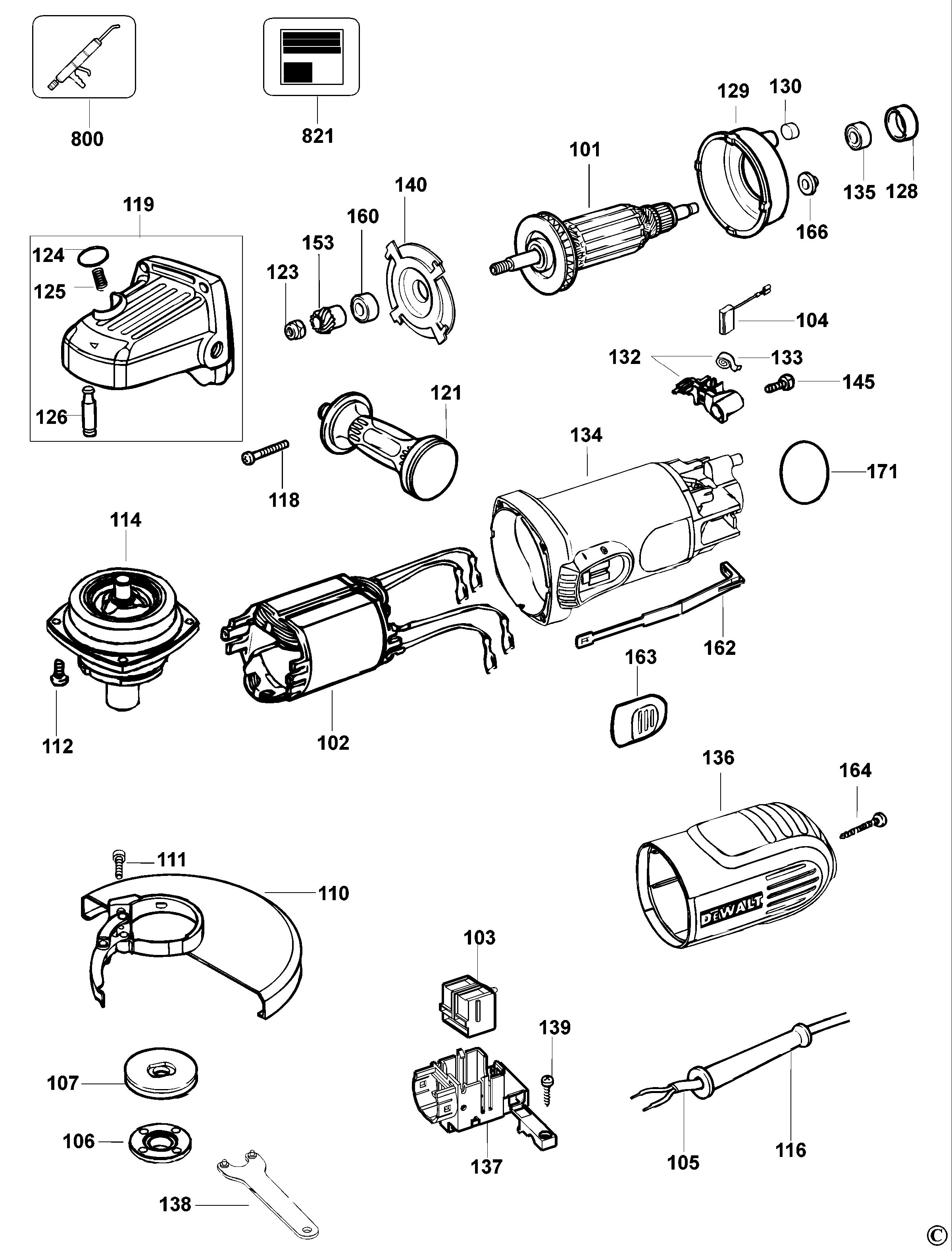 DEWALT SMALL ANGLE GRINDER (Type 1)