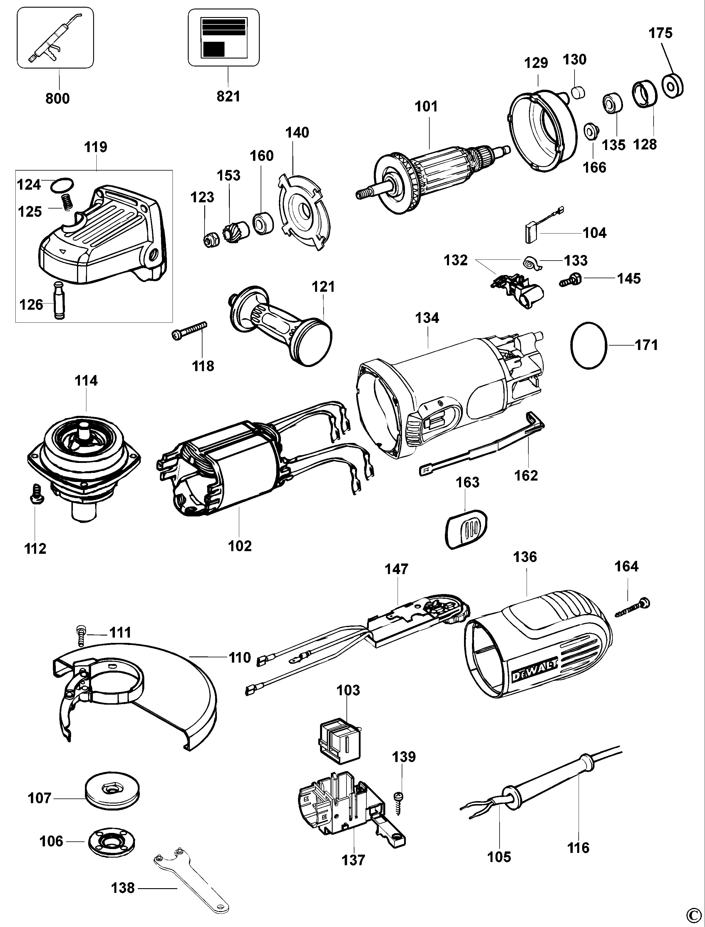 DEWALT SMALL ANGLE GRINDER (Type 1)