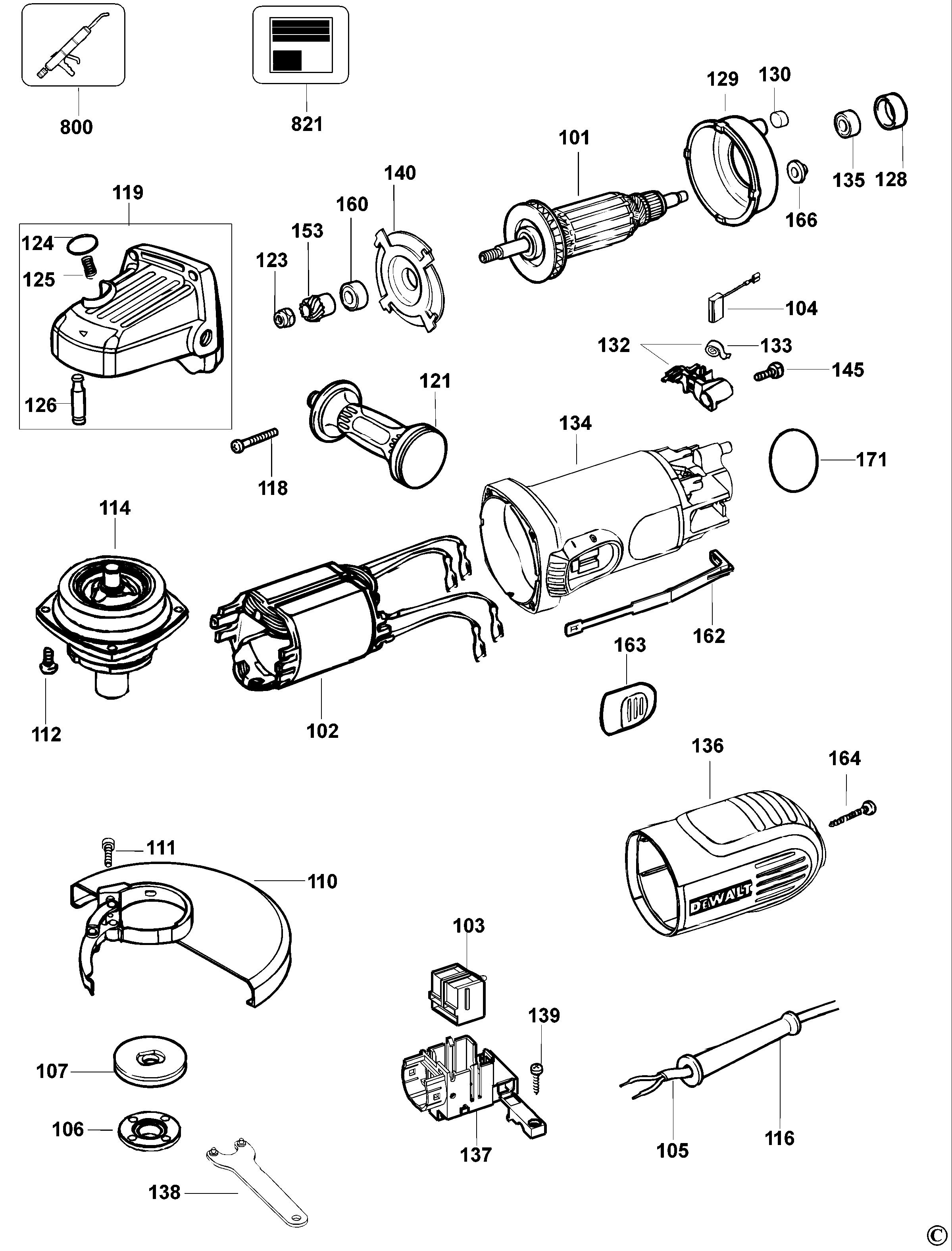DEWALT SMALL ANGLE GRINDER (Type 1)