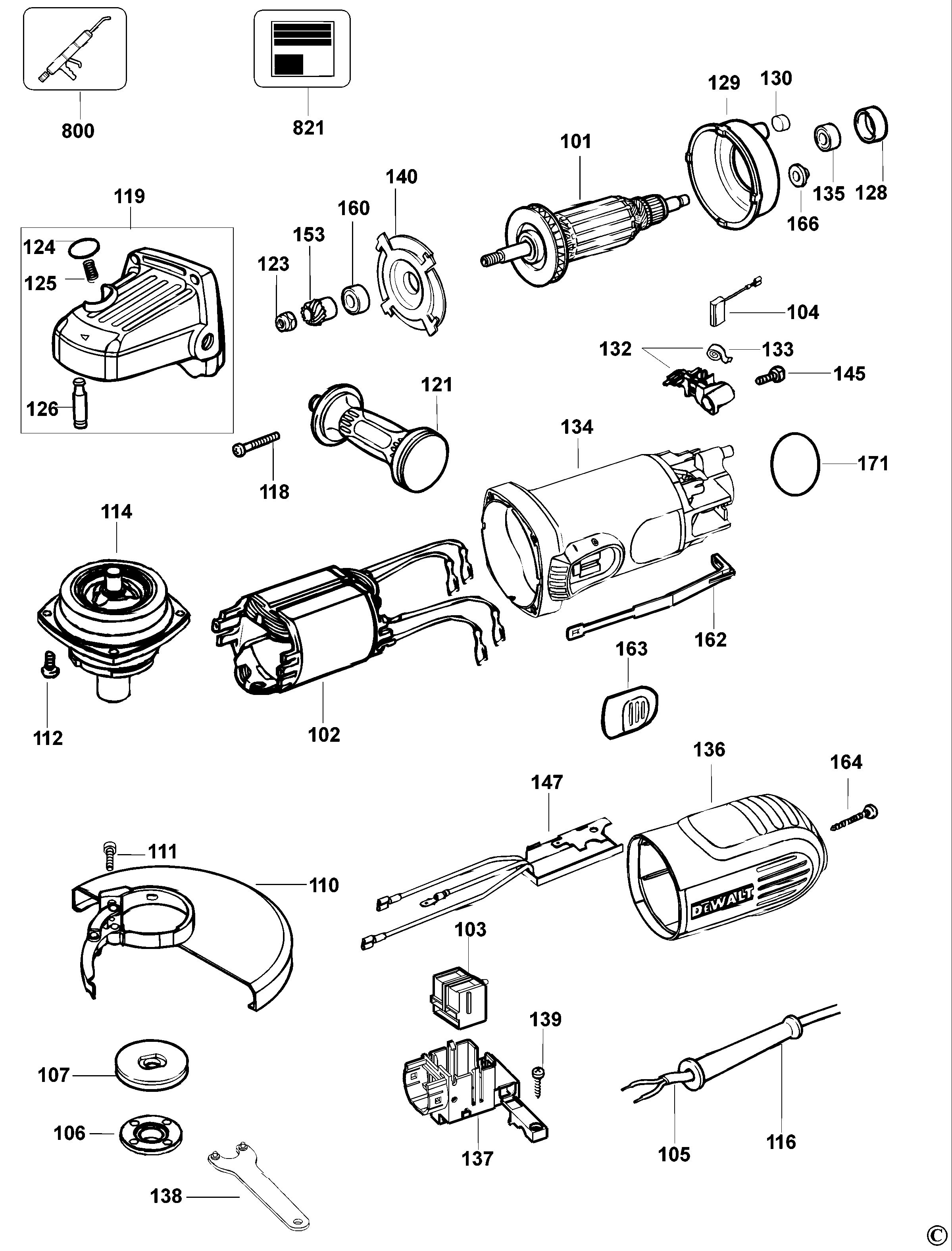 DEWALT SMALL ANGLE GRINDER (Type 1)