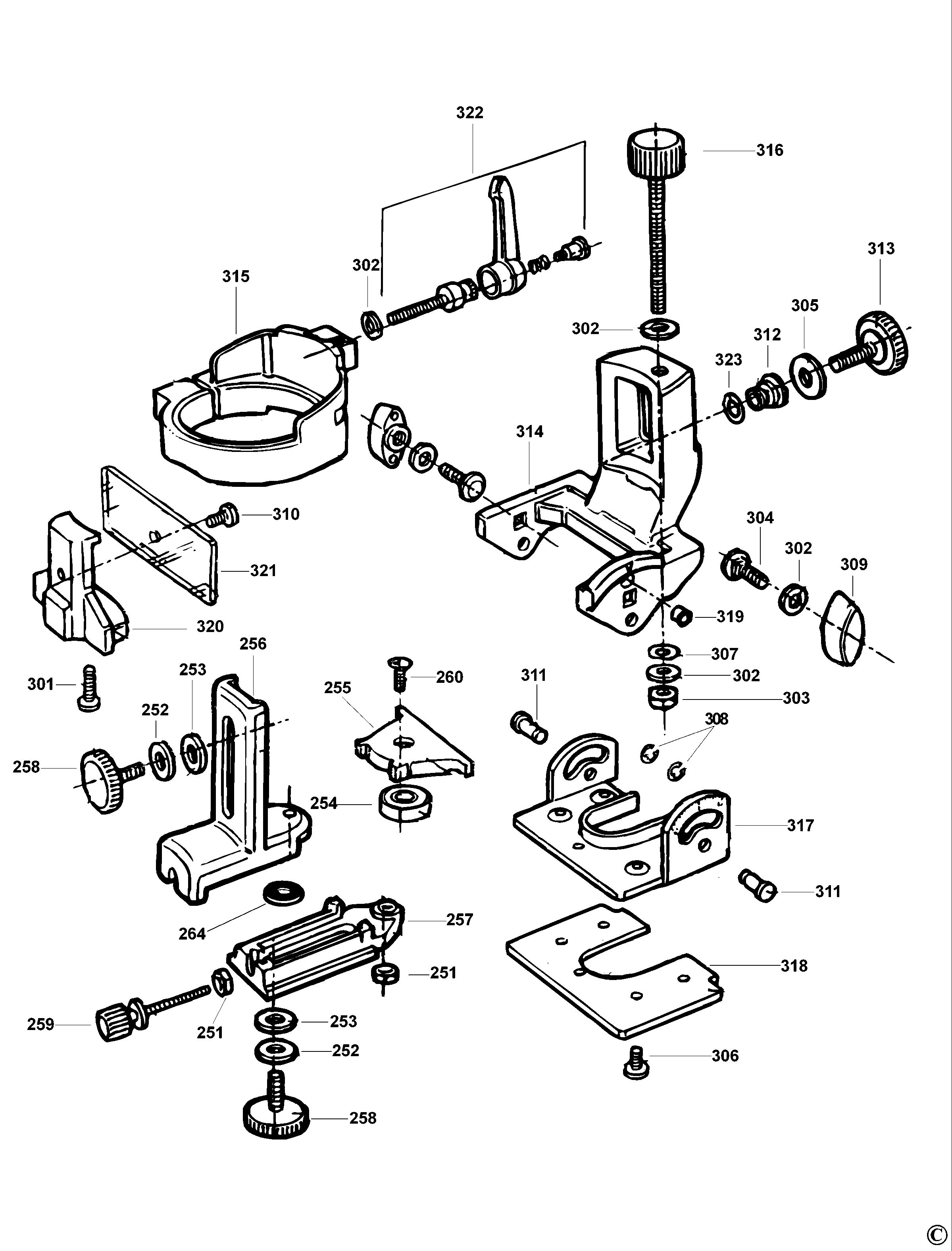 DEWALT TILT BASE - TRIMMER (Type 1A)