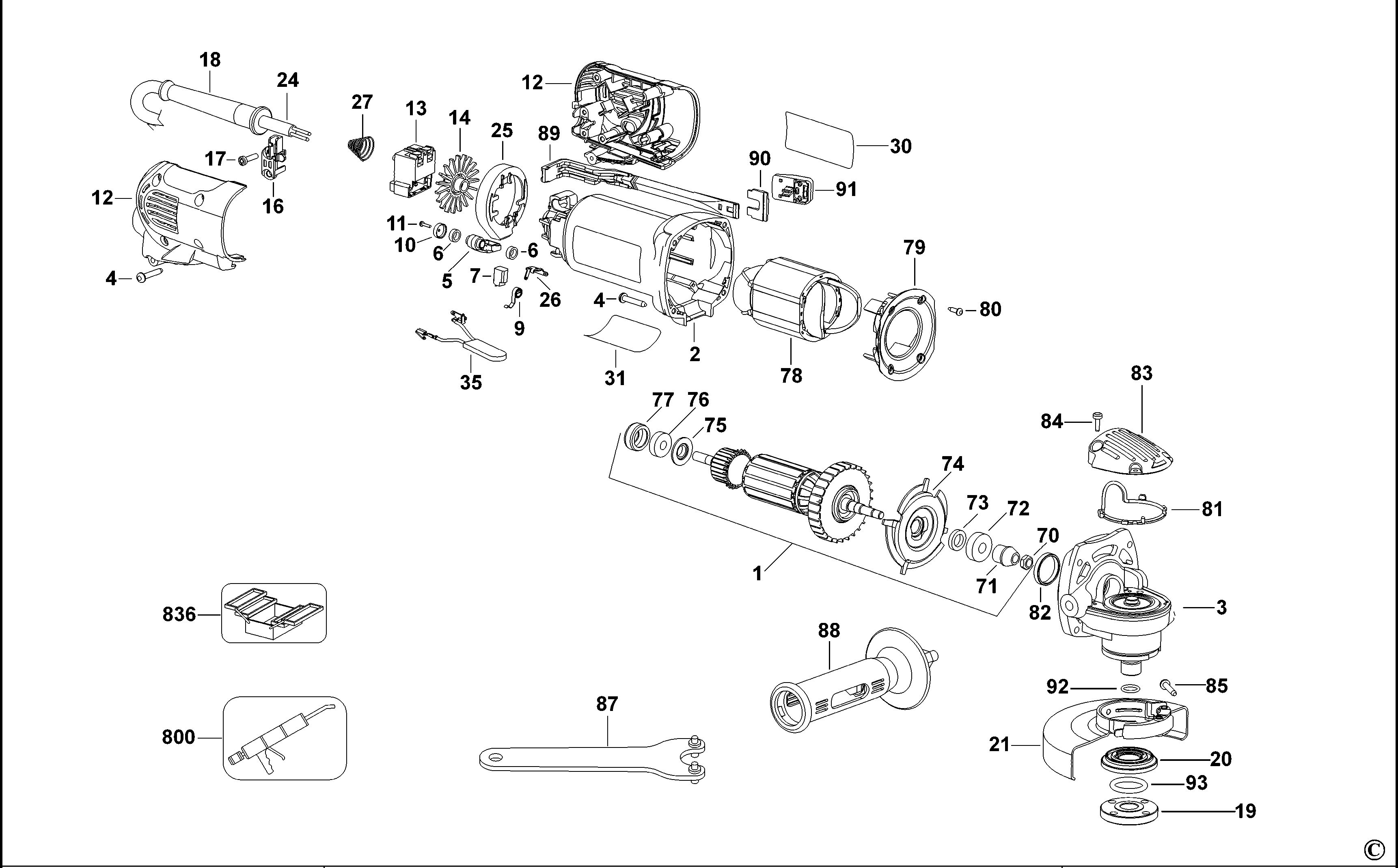 DEWALT SMALL ANGLE GRINDER (Type 1)