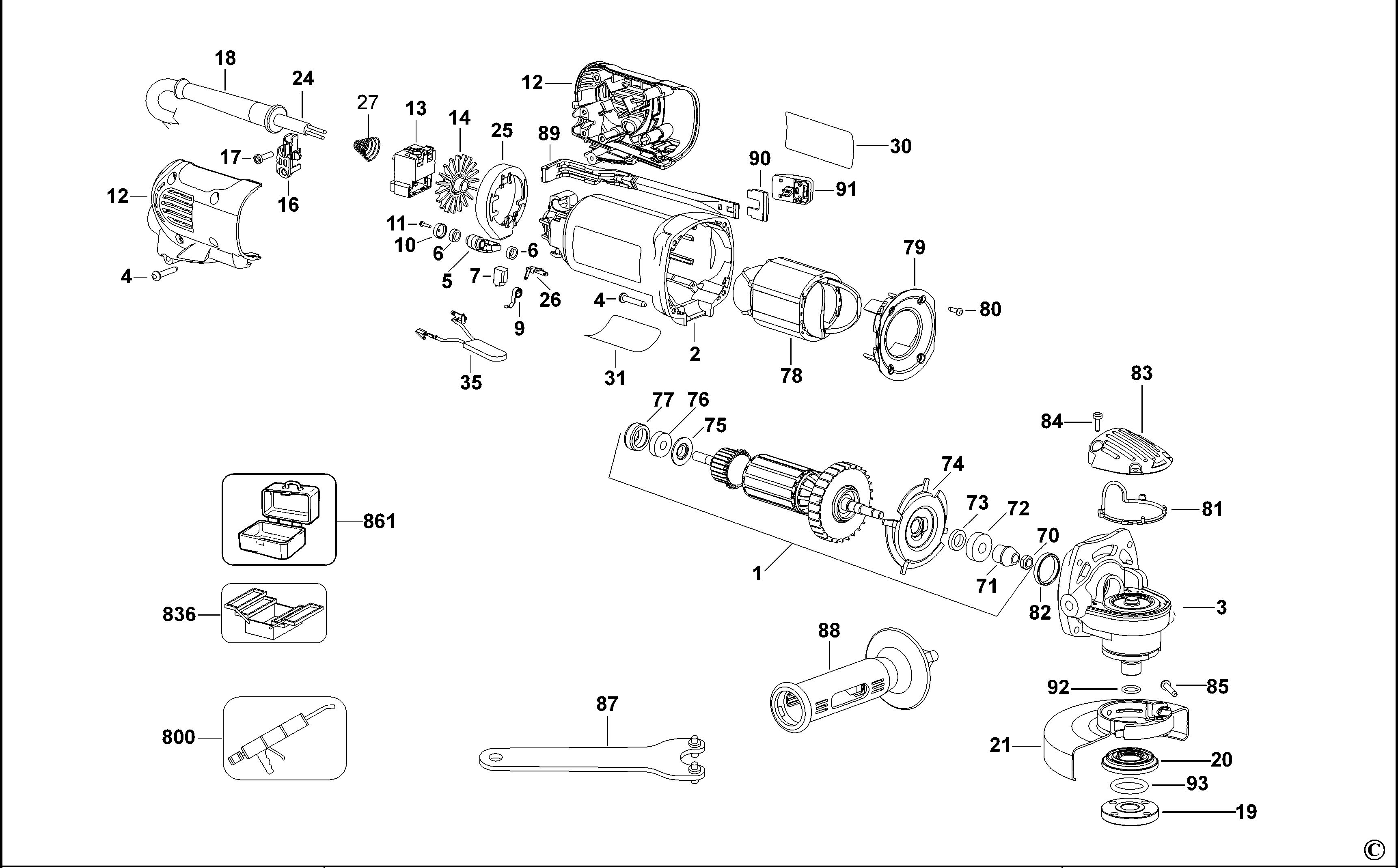DEWALT SMALL ANGLE GRINDER (Type 2)