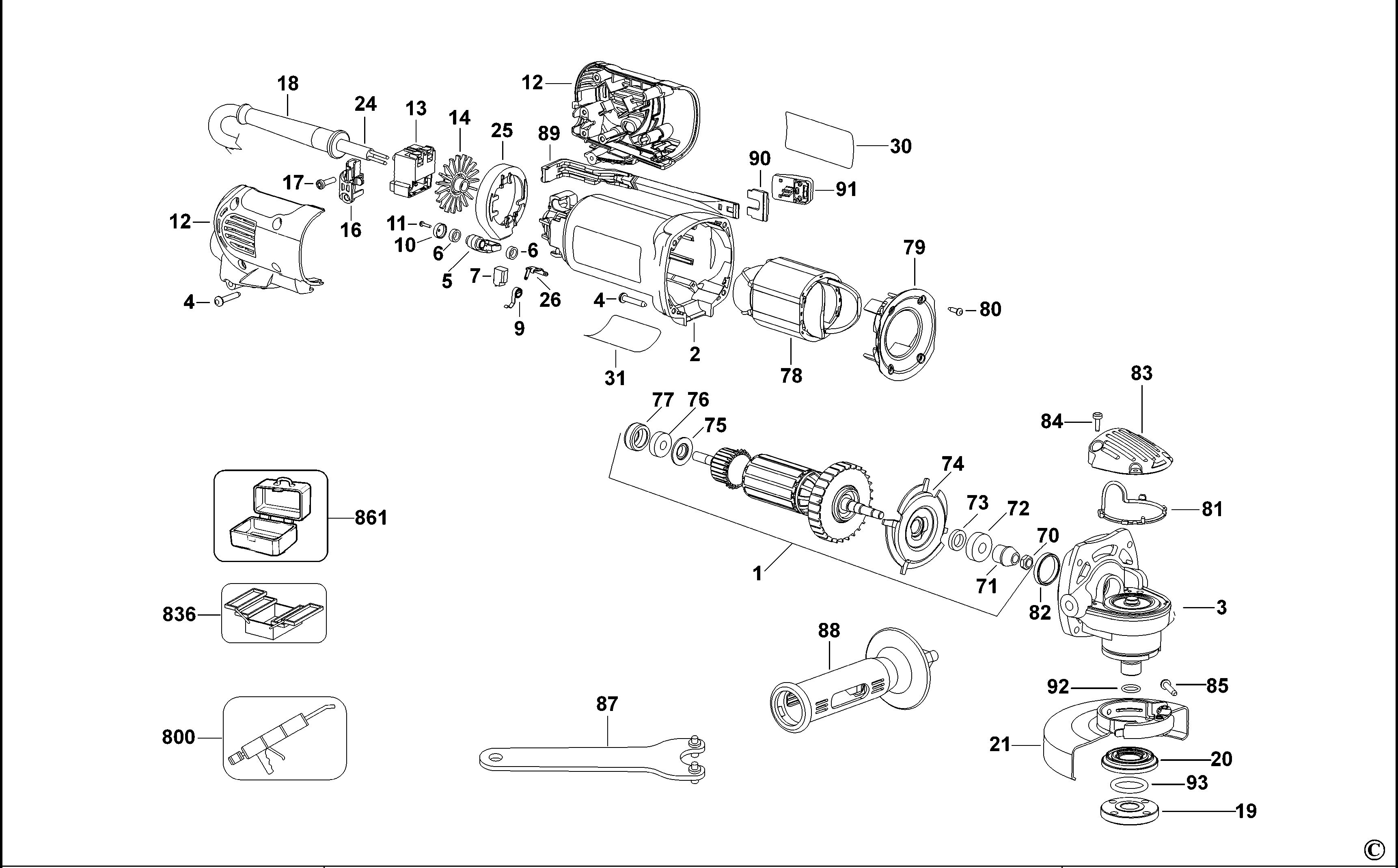DEWALT SMALL ANGLE GRINDER (Type 2)