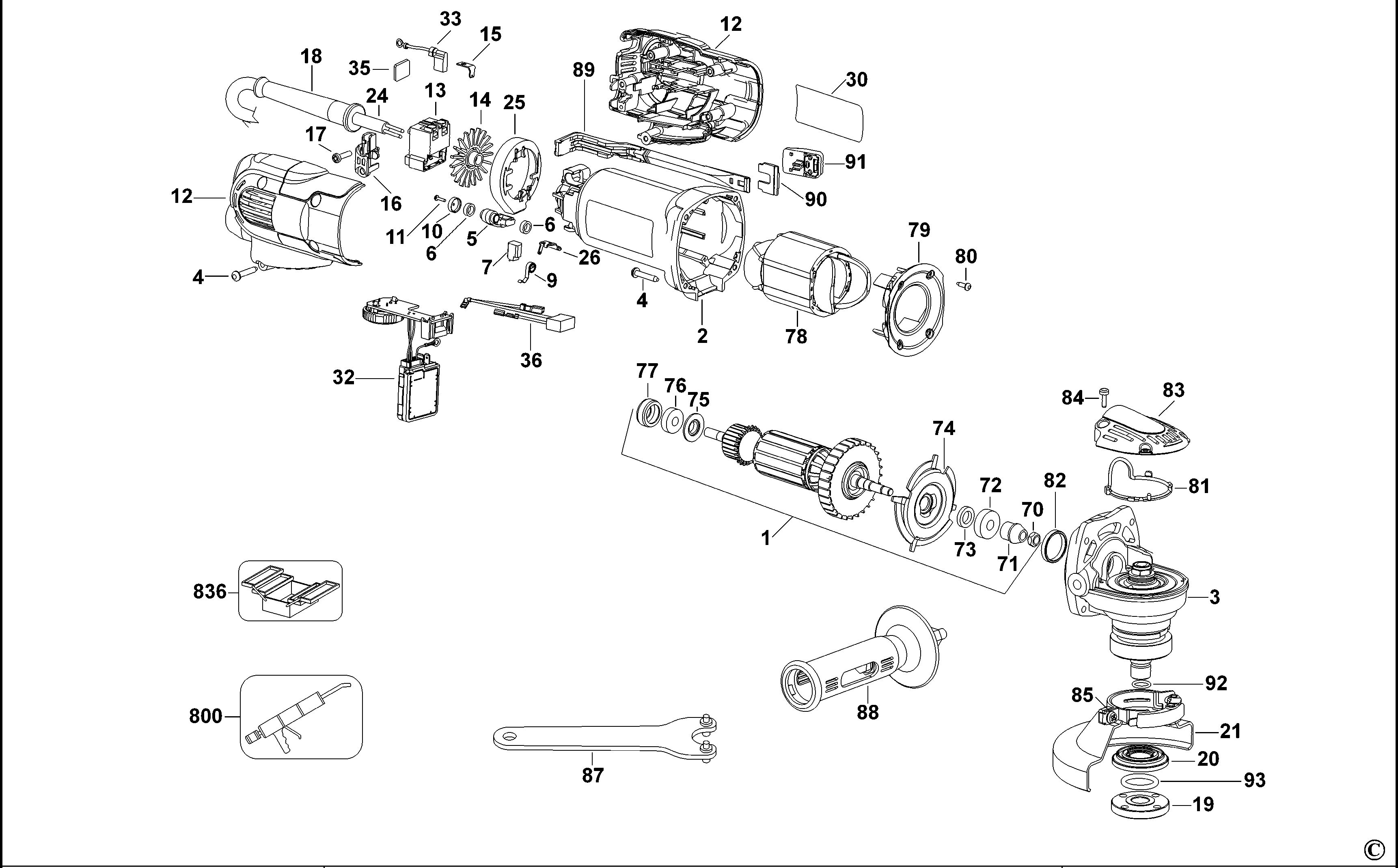 DEWALT SMALL ANGLE GRINDER (Type 1)