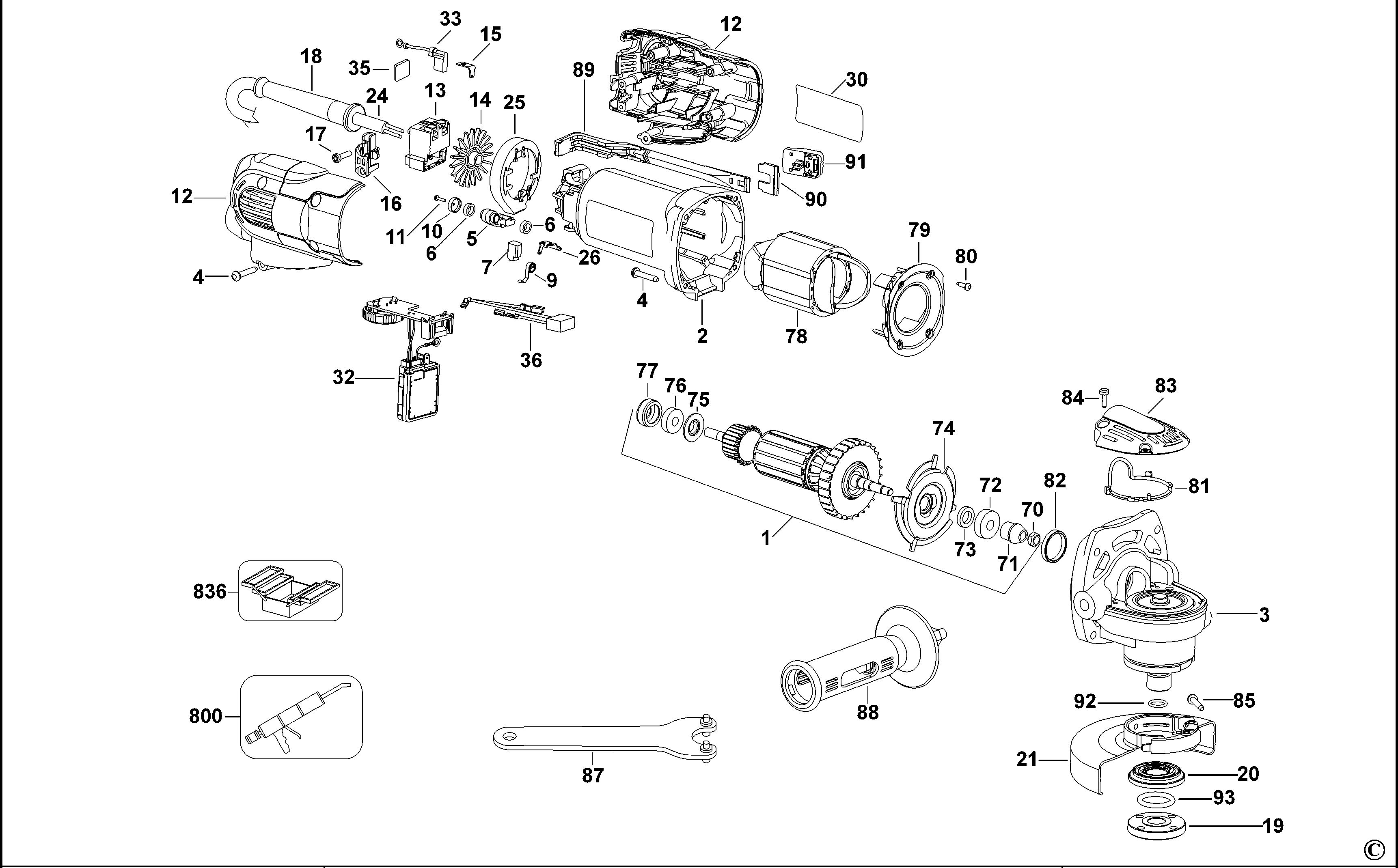 DEWALT SMALL ANGLE GRINDER (Type 1)