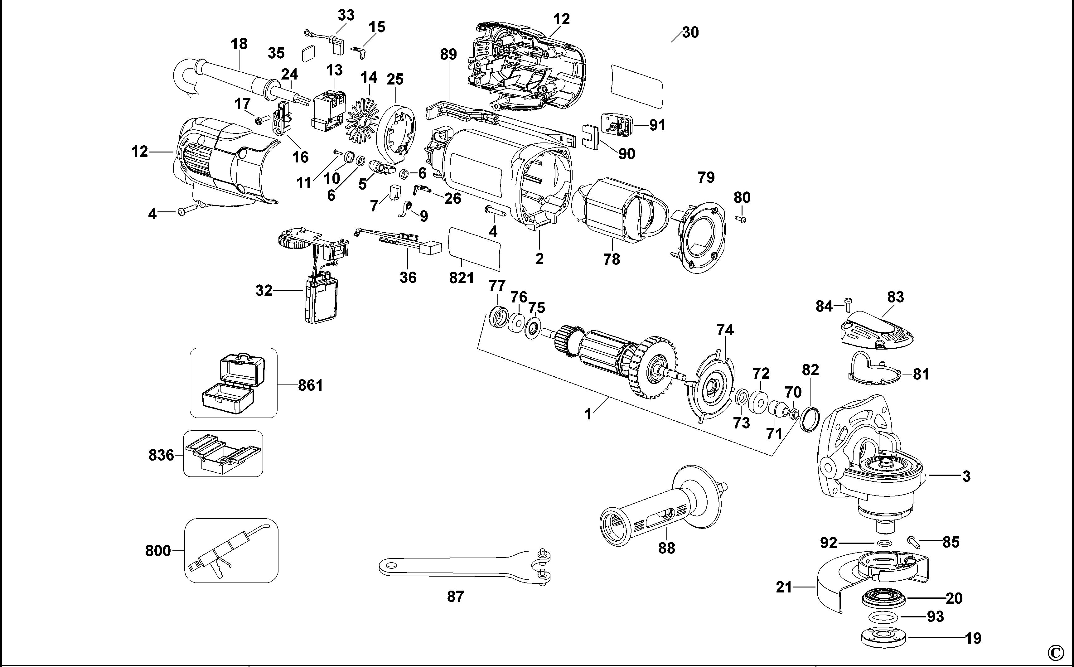 DEWALT SMALL ANGLE GRINDER (Type 1)