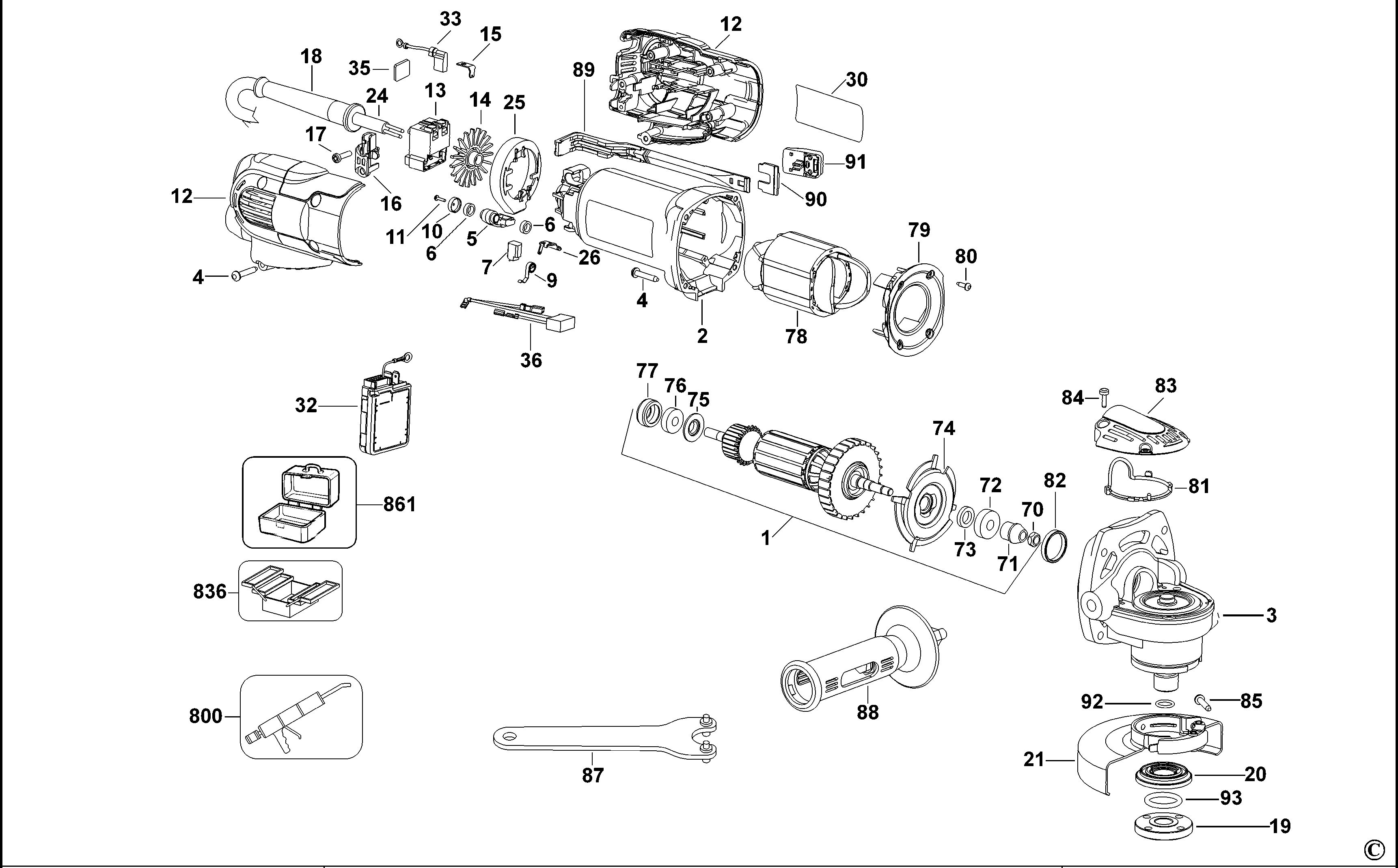 DEWALT SMALL ANGLE GRINDER (Type 1)