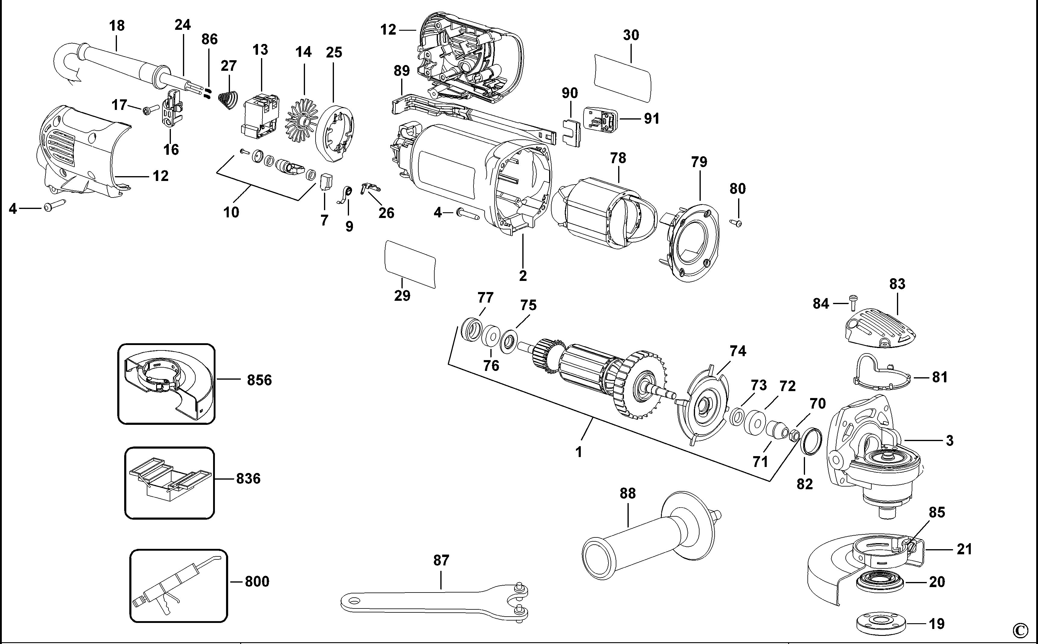 DEWALT SMALL ANGLE GRINDER (Type 1)