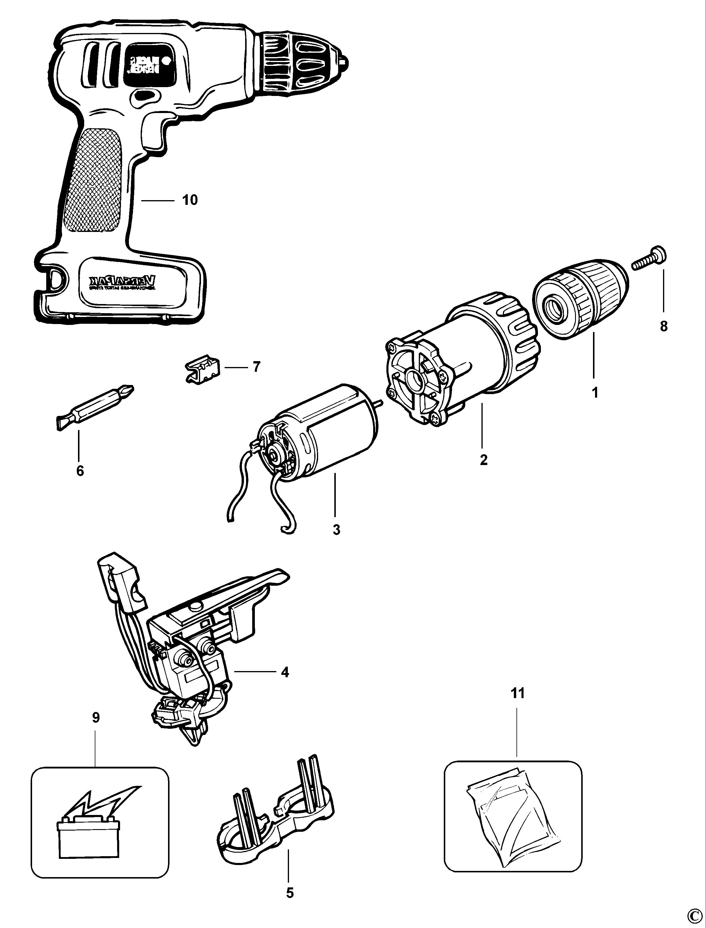 BLACK+DECKER CORDLESS DRILL (Type 1)