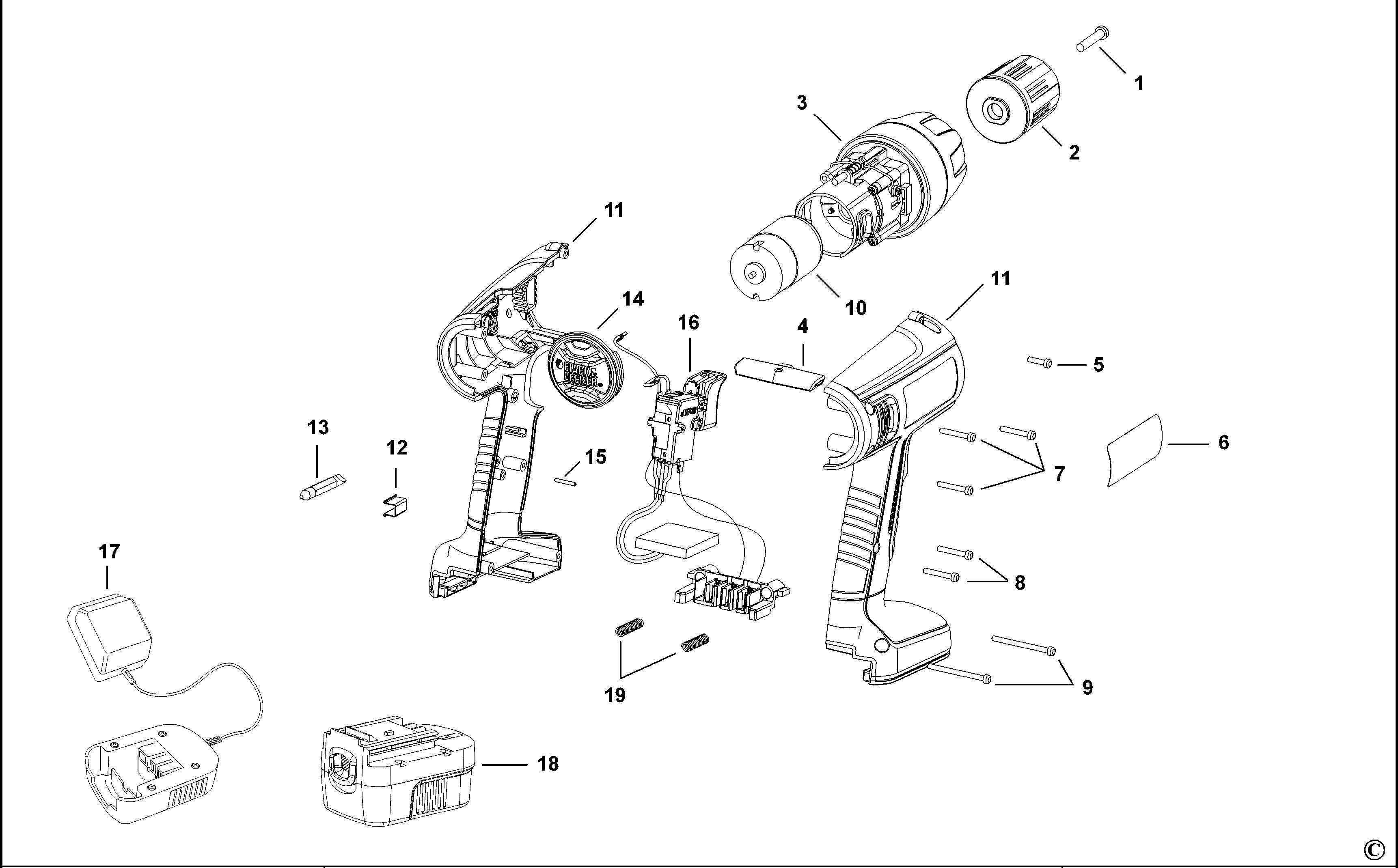 BLACK+DECKER CORDLESS DRILL (Type 1)