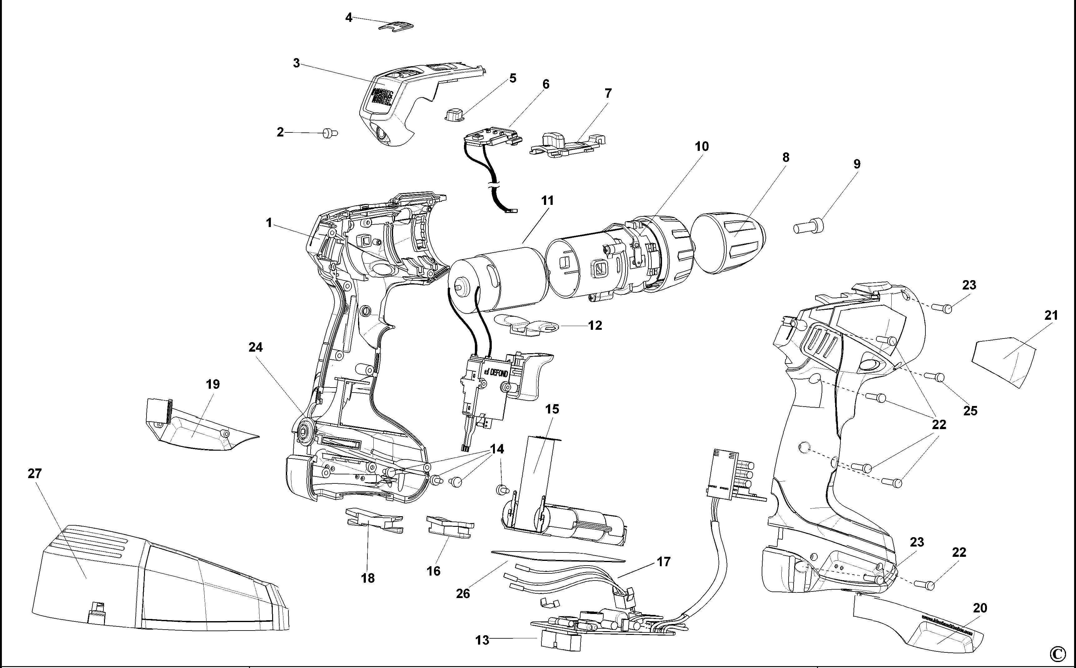 BLACK+DECKER CORDLESS DRILL (Type 1)