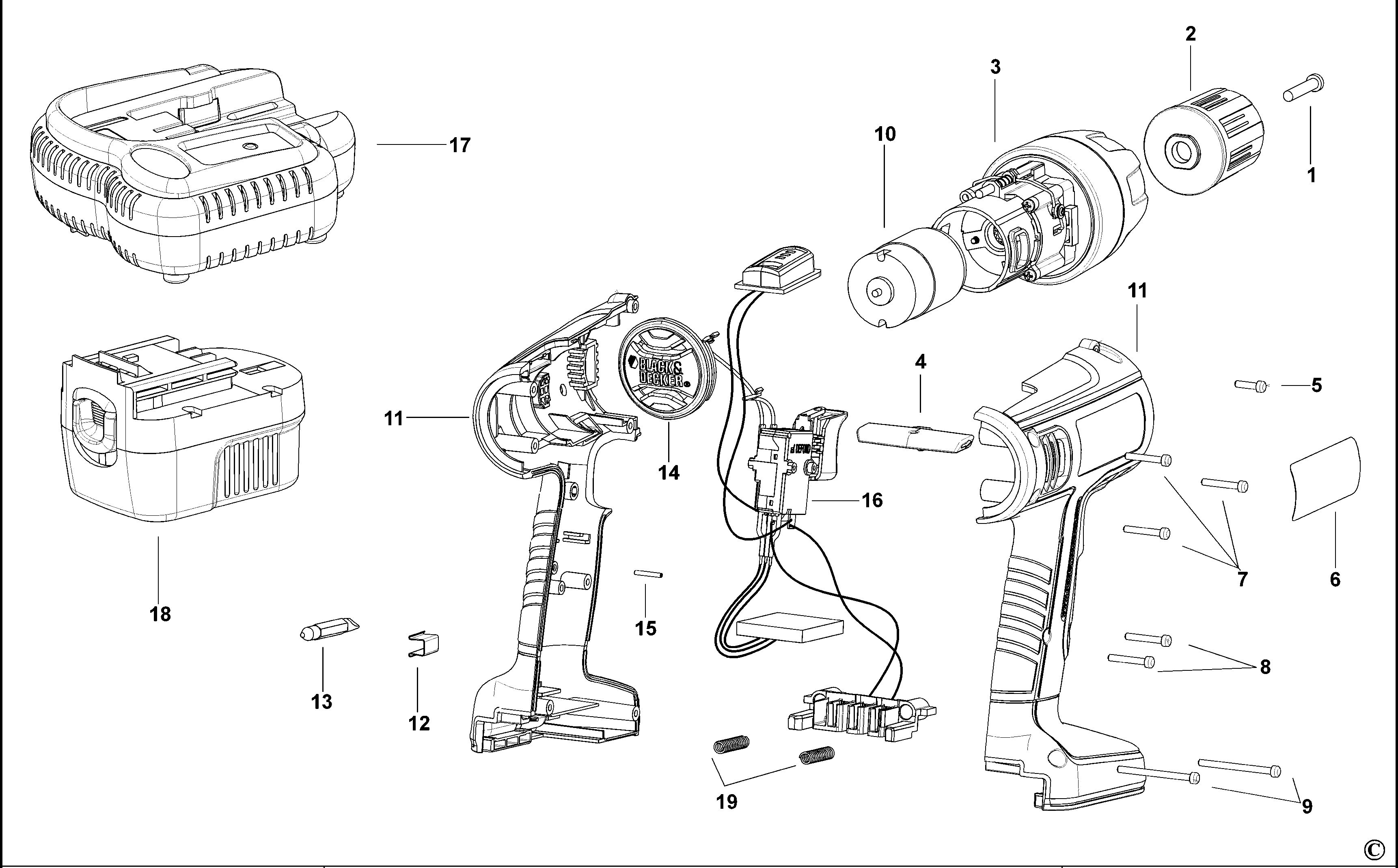 BLACK+DECKER CORDLESS DRILL (Type 1)