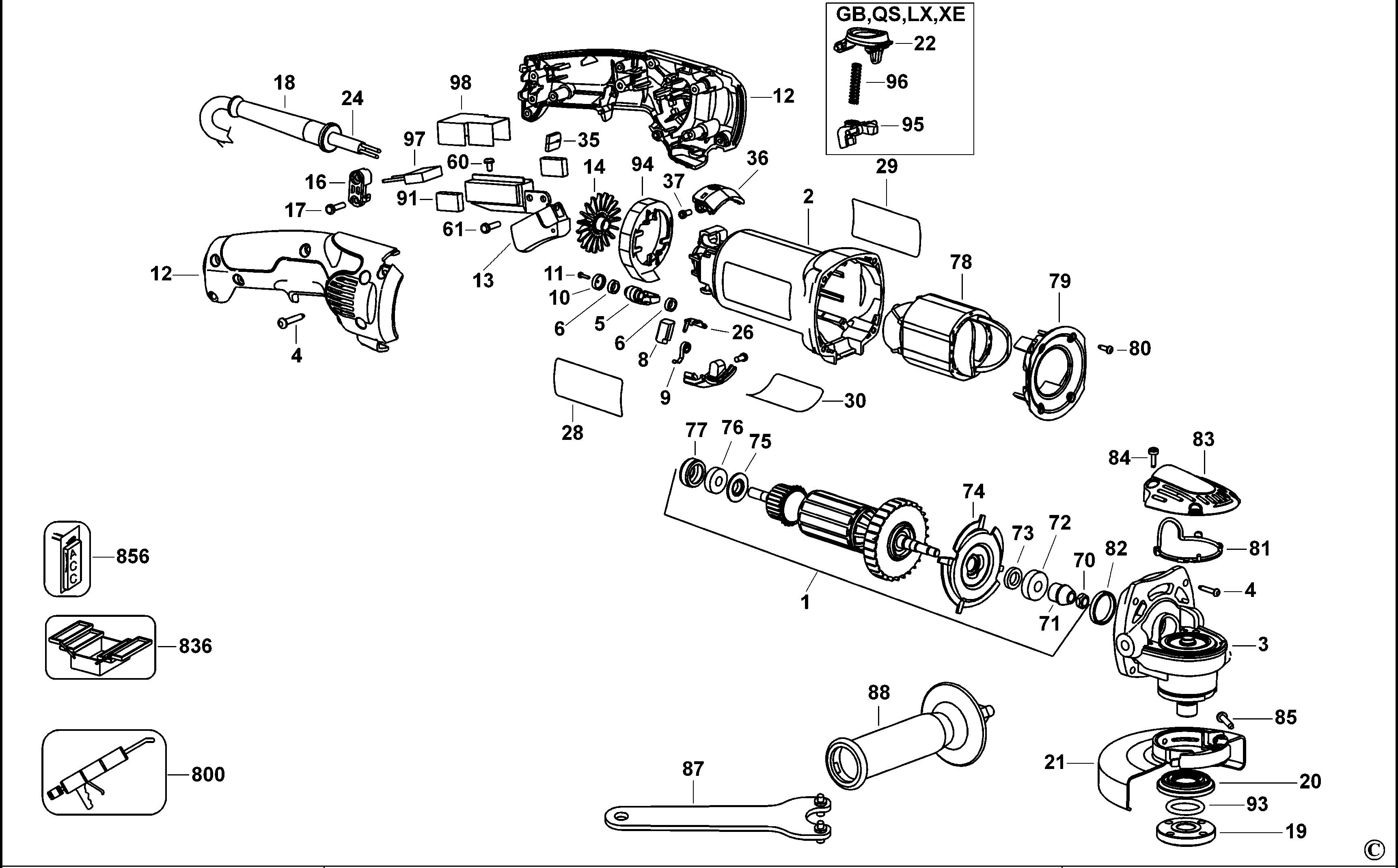 DEWALT SMALL ANGLE GRINDER (Type 1)